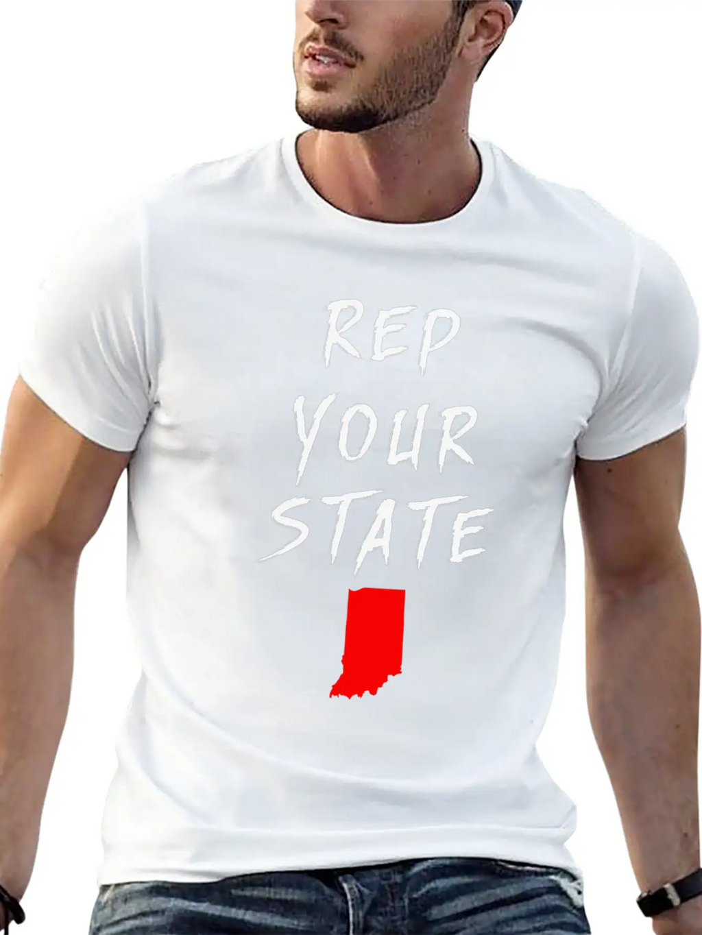 REP YOUR STATE INDIANA Breathable Soft Cotton T-Shirt – Timeless Casual Look