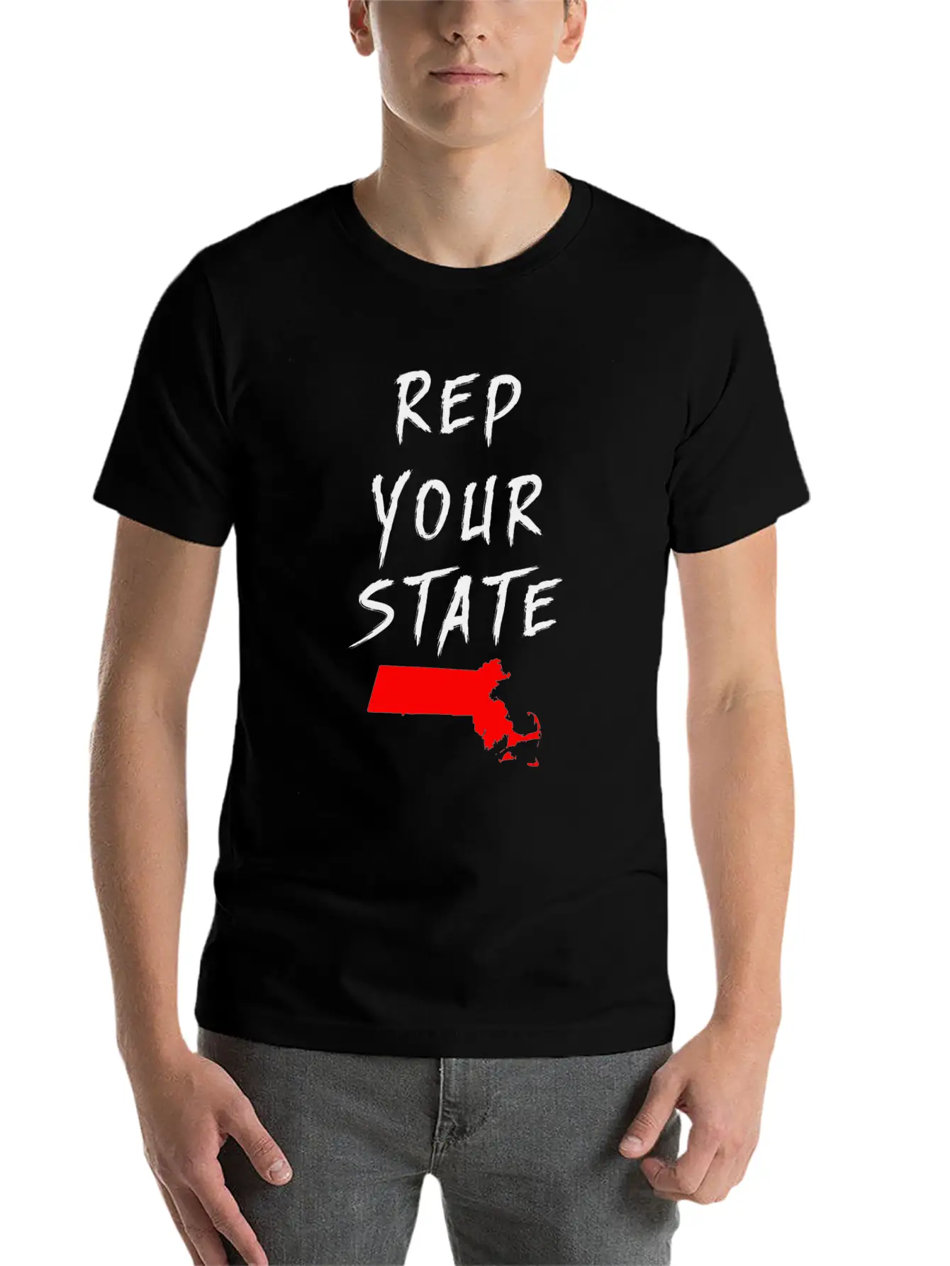 REP YOUR STATE MASSACHUSETTS Breathable Soft Cotton T-Shirt – Timeless Casual Look