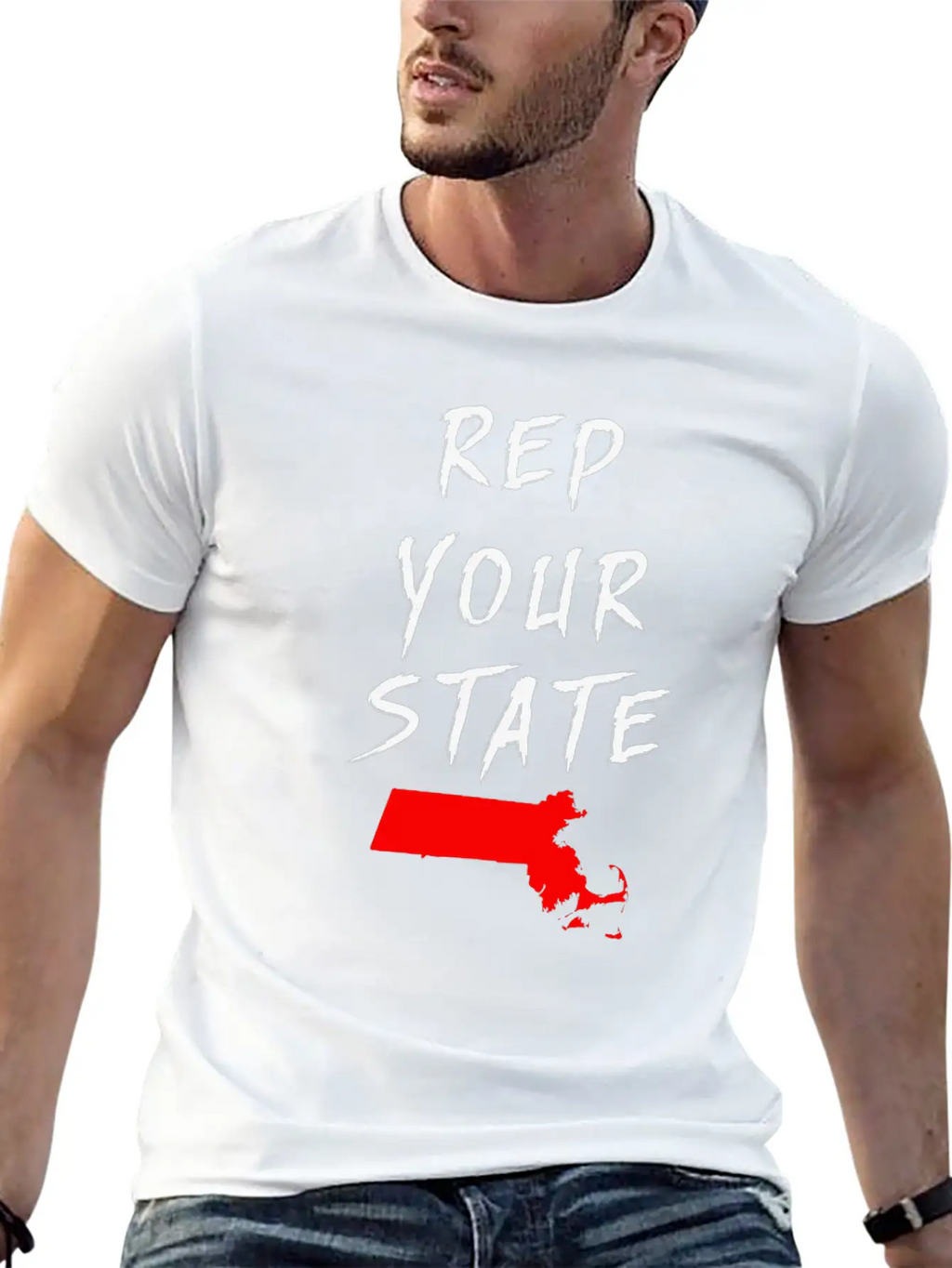 REP YOUR STATE MASSACHUSETTS Breathable Soft Cotton T-Shirt – Timeless Casual Look