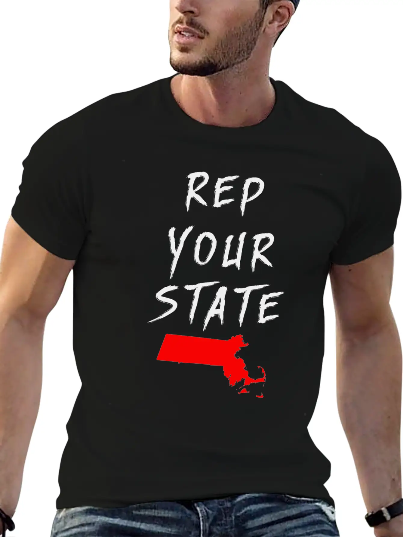 REP YOUR STATE MASSACHUSETTS Breathable Soft Cotton T-Shirt – Timeless Casual Look