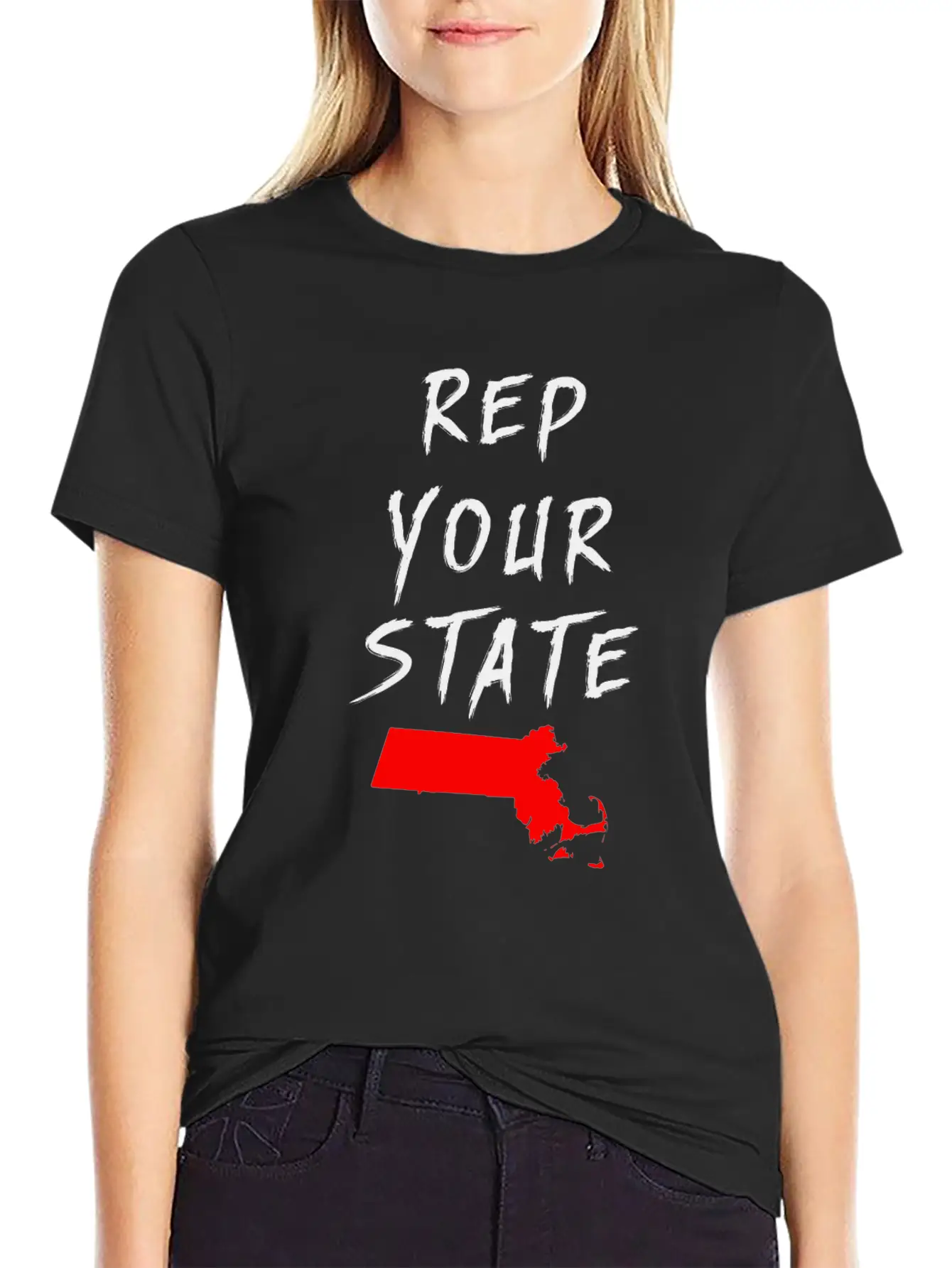 REP YOUR STATE MASSACHUSETTS Breathable Soft Cotton T-Shirt – Timeless Casual Look