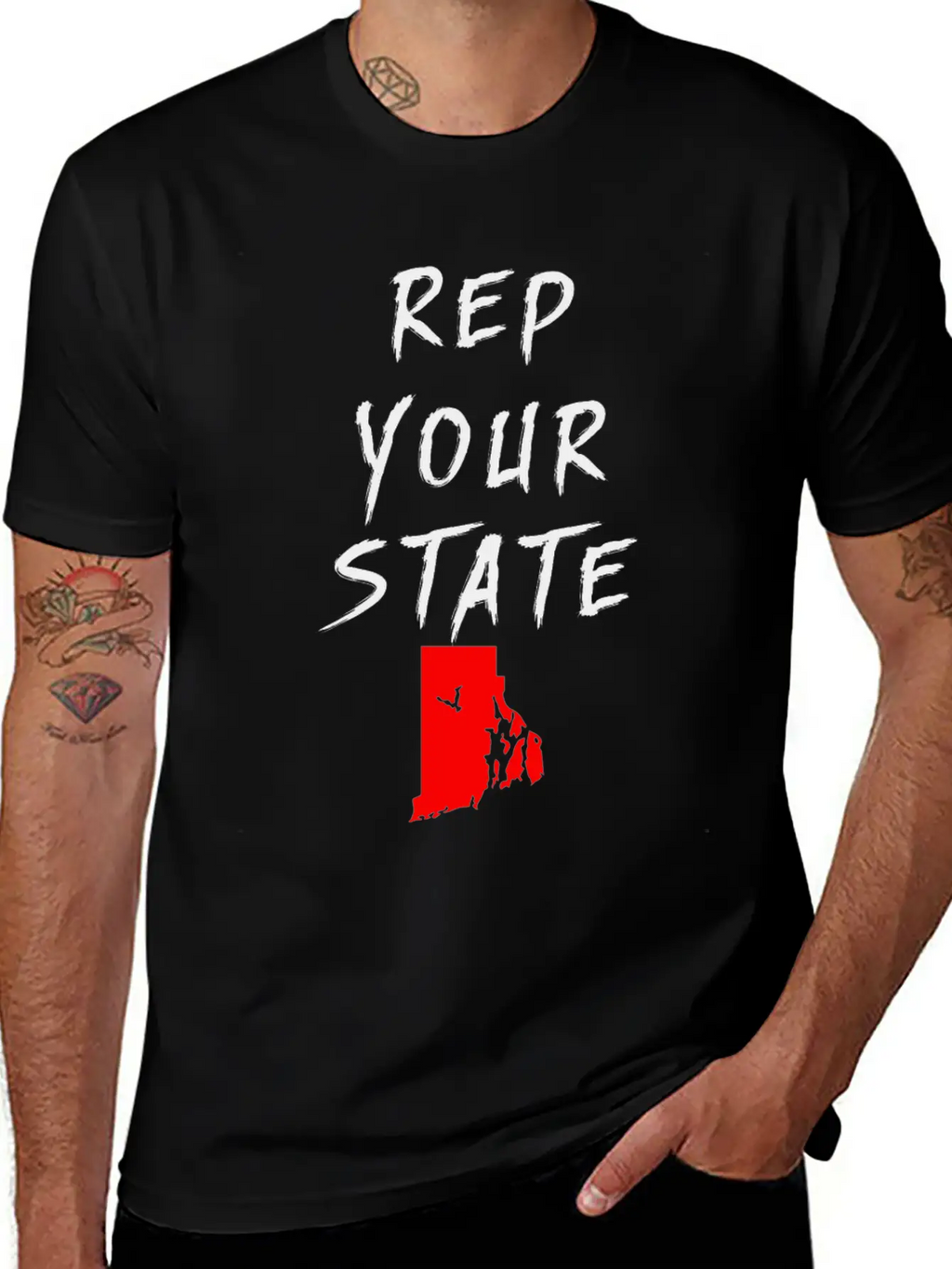 REP YOUR STATE RHODE ISLAND Unisex Casual T-Shirt – Clean Design For Daily Comfort