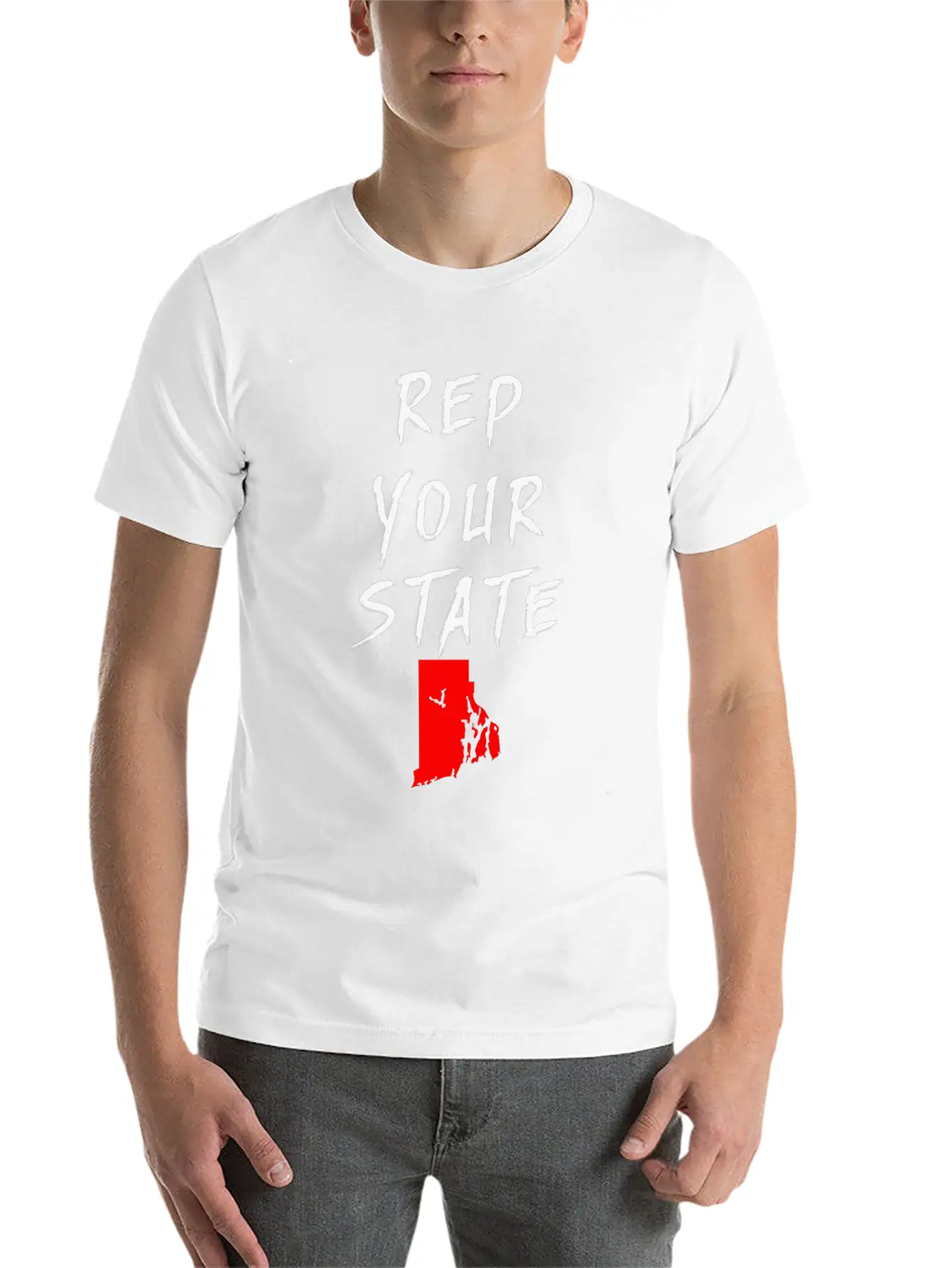 REP YOUR STATE RHODE ISLAND Unisex Casual T-Shirt – Clean Design For Daily Comfort