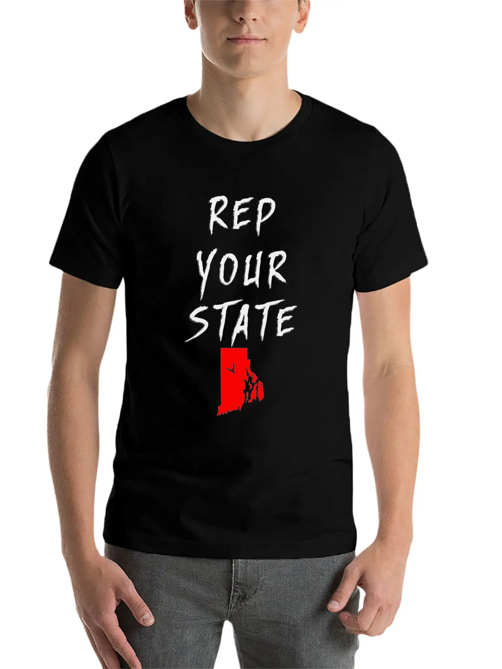 REP YOUR STATE RHODE ISLAND Unisex Casual T-Shirt – Clean Design For Daily Comfort