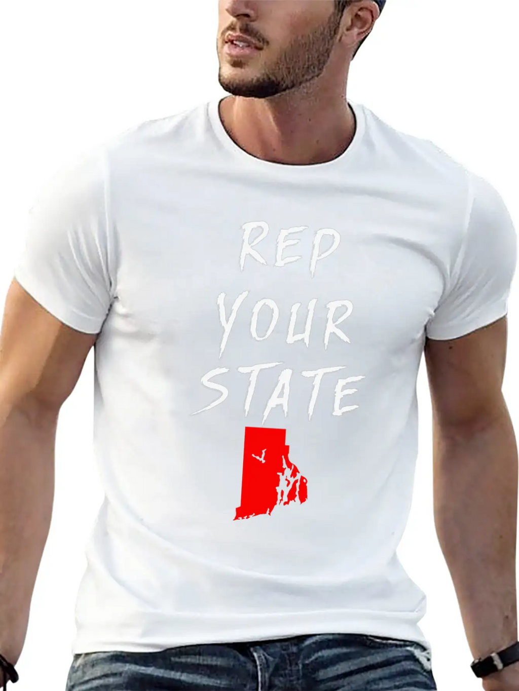 REP YOUR STATE RHODE ISLAND Unisex Casual T-Shirt – Clean Design For Daily Comfort