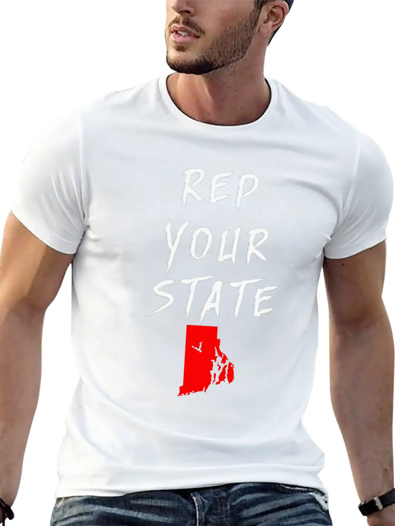 REP YOUR STATE RHODE ISLAND Unisex Casual T-Shirt – Clean Design For Daily Comfort