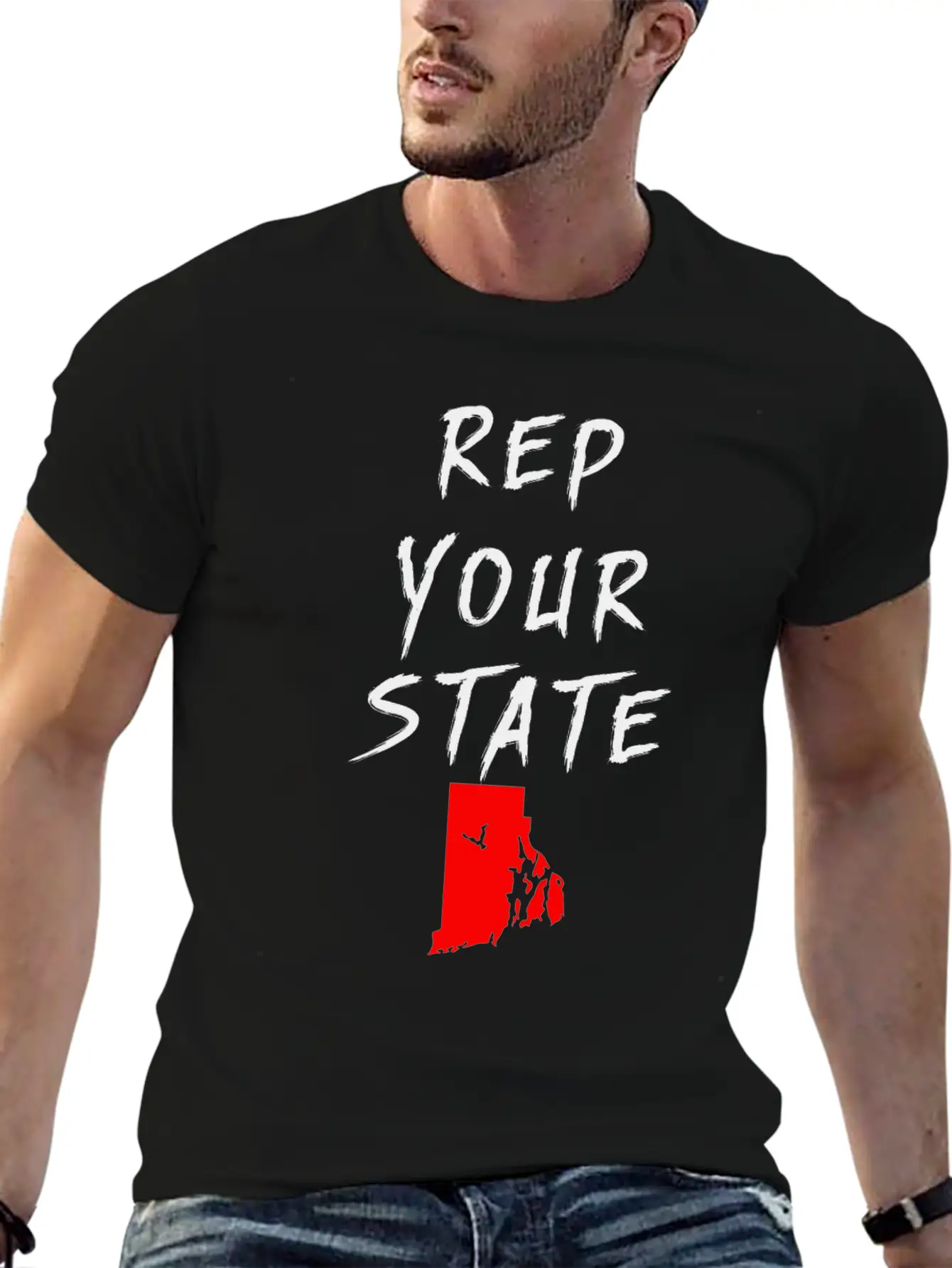 REP YOUR STATE RHODE ISLAND Unisex Casual T-Shirt – Clean Design For Daily Comfort