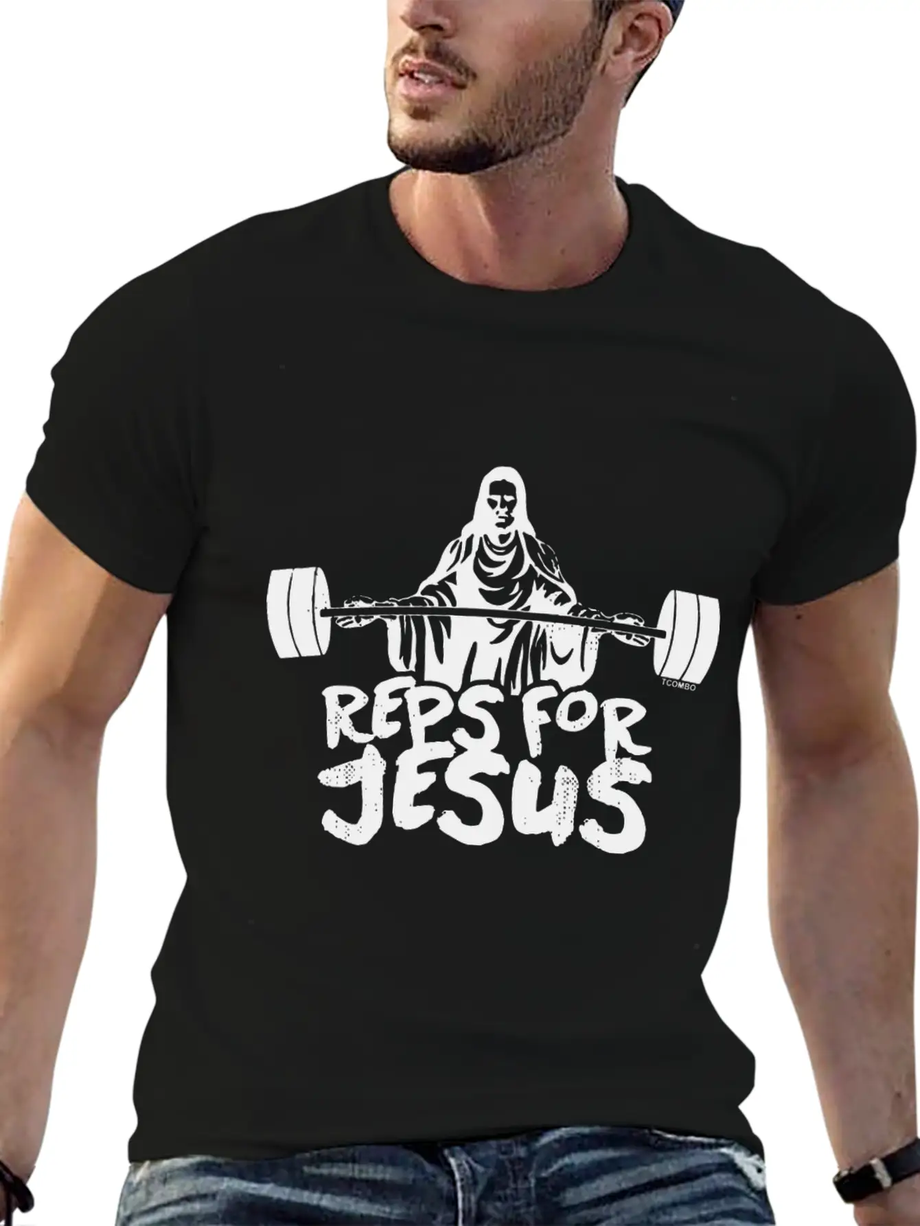 Reps For Jesus Gym Workout Exercise Fit Unisex Short Sleeve Soft Cotton T-Shirt – Casual Everyday Wear