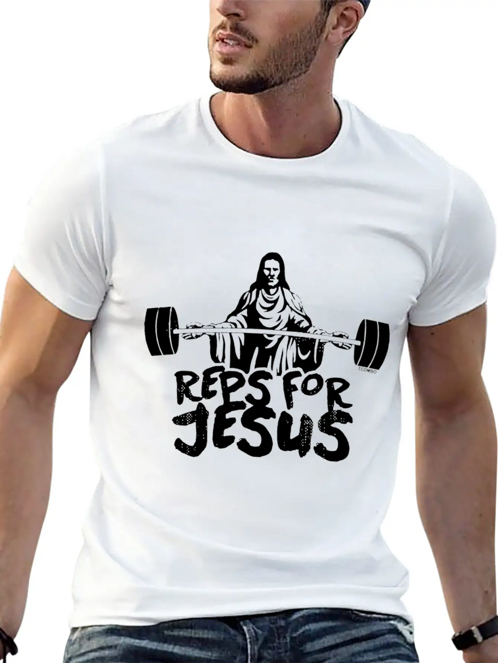 Reps For Jesus Gym Workout Exercise Fit Unisex Short Sleeve Soft Cotton T-Shirt – Casual Everyday Wear