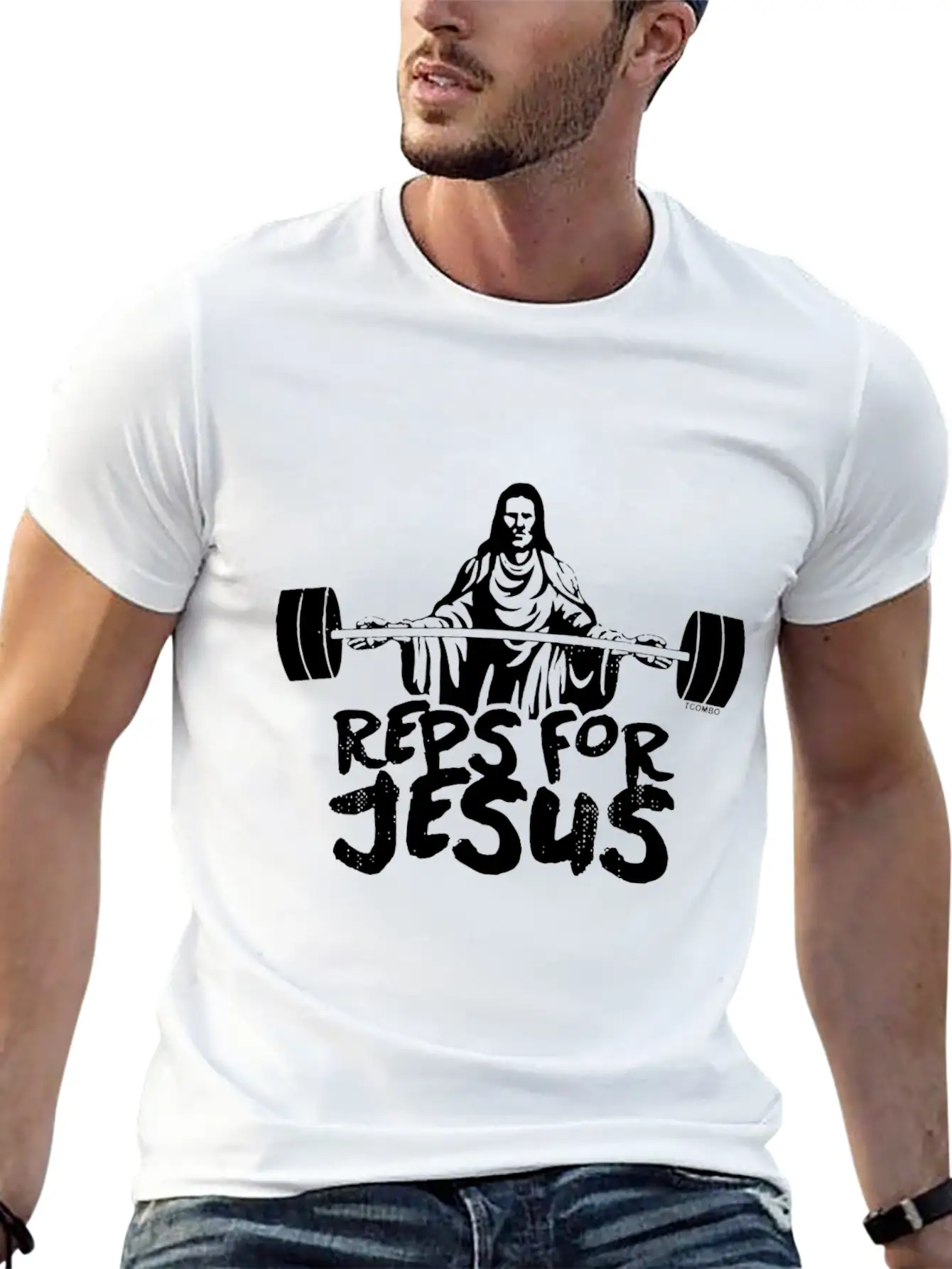 Reps For Jesus Gym Workout Exercise Fit Unisex Short Sleeve Soft Cotton T-Shirt – Casual Everyday Wear