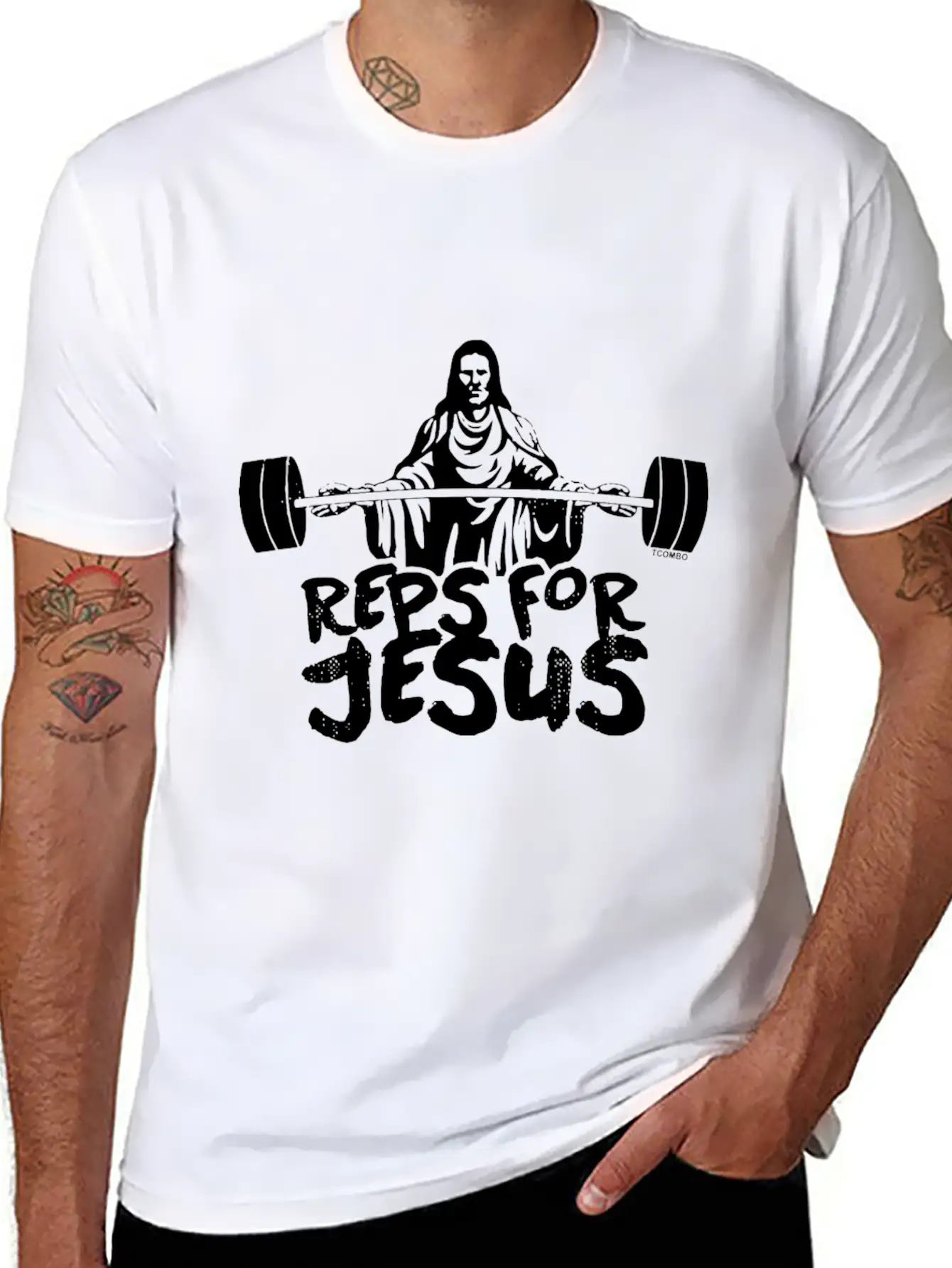 Reps For Jesus Gym Workout Exercise Fit Unisex Short Sleeve Soft Cotton T-Shirt – Casual Everyday Wear