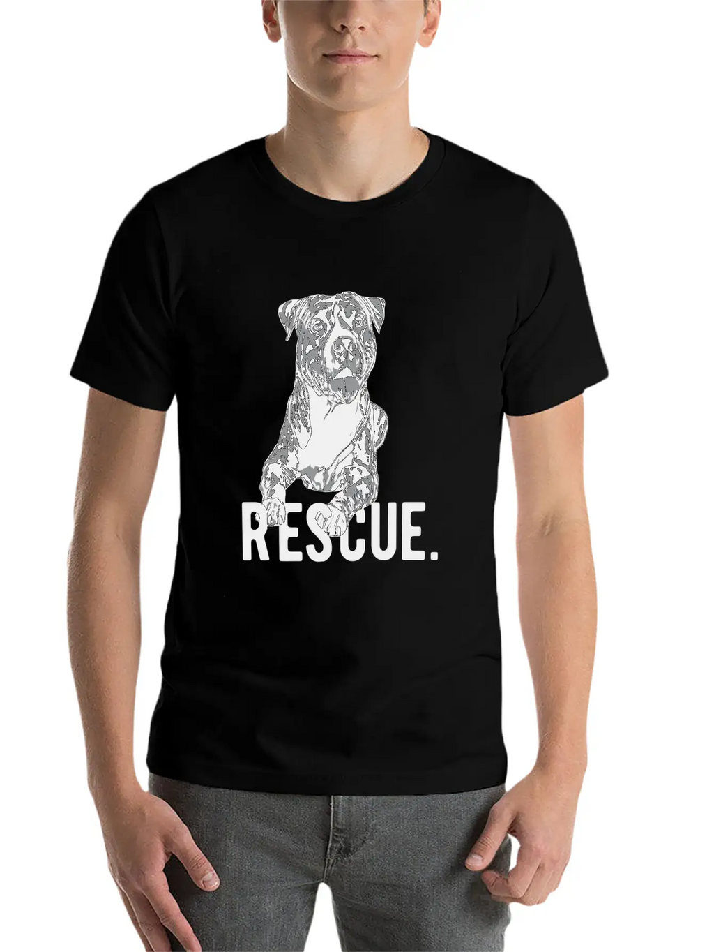 Rescue Pitbull Drawing Dog Mom Adopt Don'T Shop Ma Unisex Casual T-Shirt – Clean Design For Daily Comfort