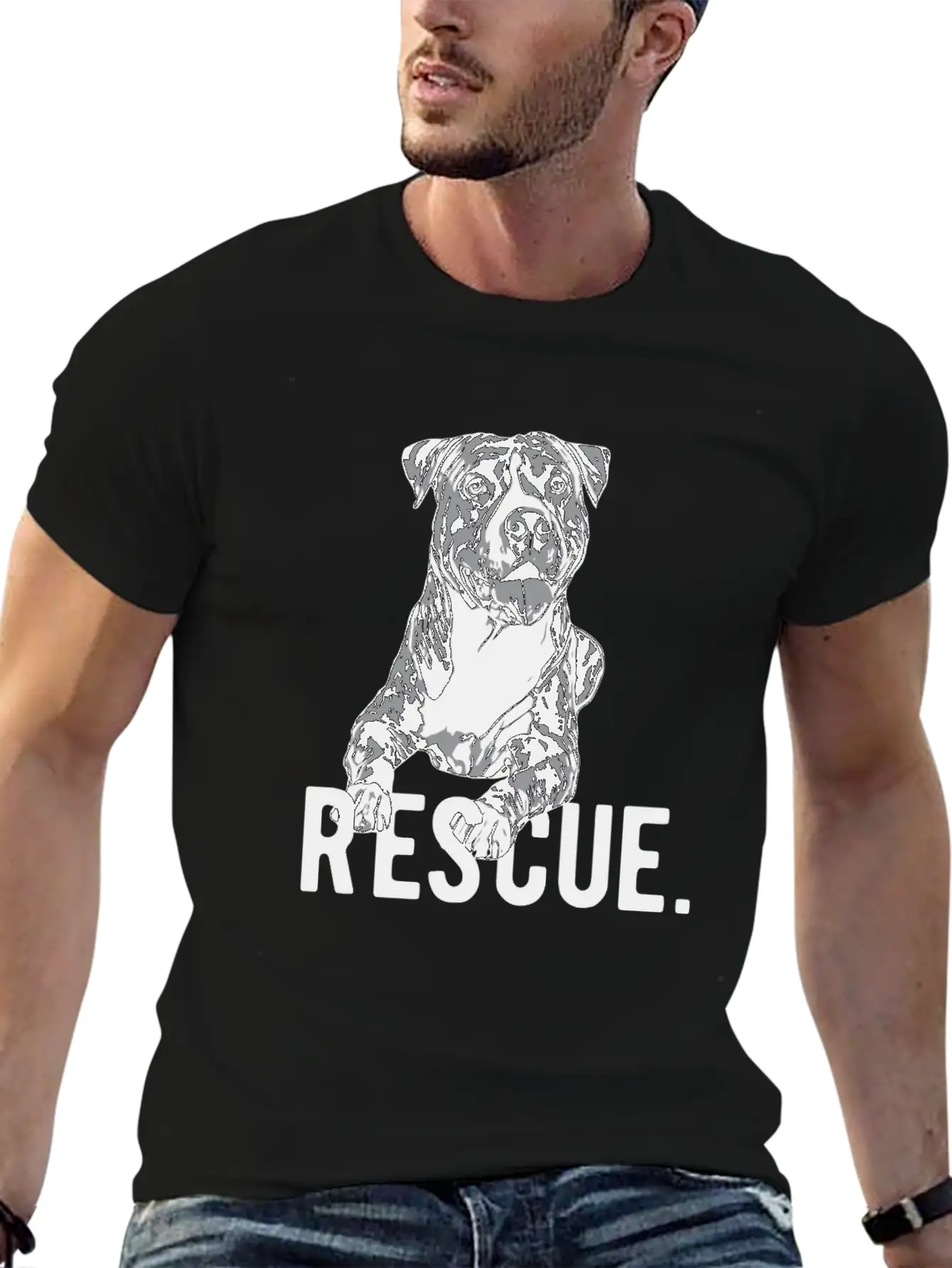 Rescue Pitbull Drawing Dog Mom Adopt Don'T Shop Ma Unisex Casual T-Shirt – Clean Design For Daily Comfort
