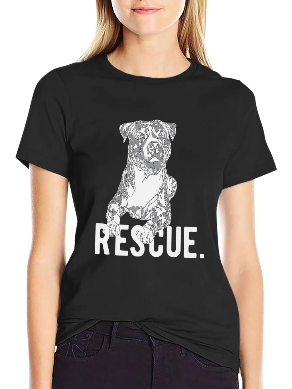 Rescue Pitbull Drawing Dog Mom Adopt Don'T Shop Ma Unisex Casual T-Shirt – Clean Design For Daily Comfort