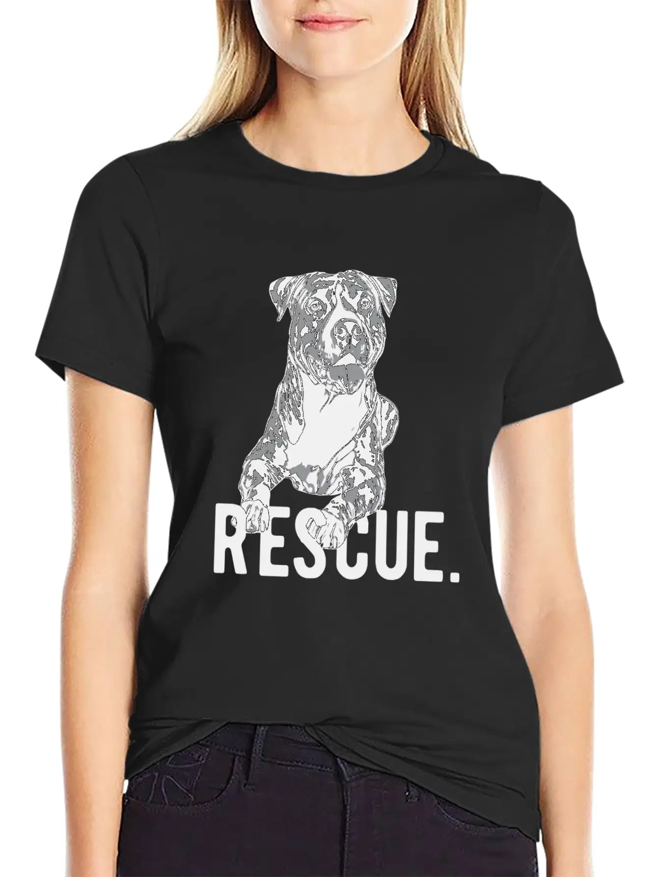 Rescue Pitbull Drawing Dog Mom Adopt Don'T Shop Ma Unisex Casual T-Shirt – Clean Design For Daily Comfort