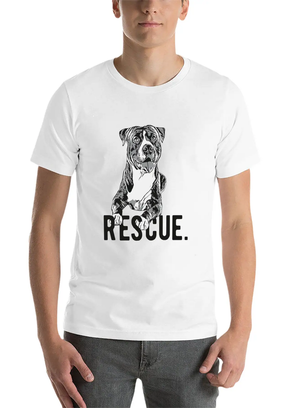 Rescue Pitbull Drawing Dog Mom Adopt Don'T Shop Ma Unisex Casual T-Shirt – Clean Design For Daily Comfort
