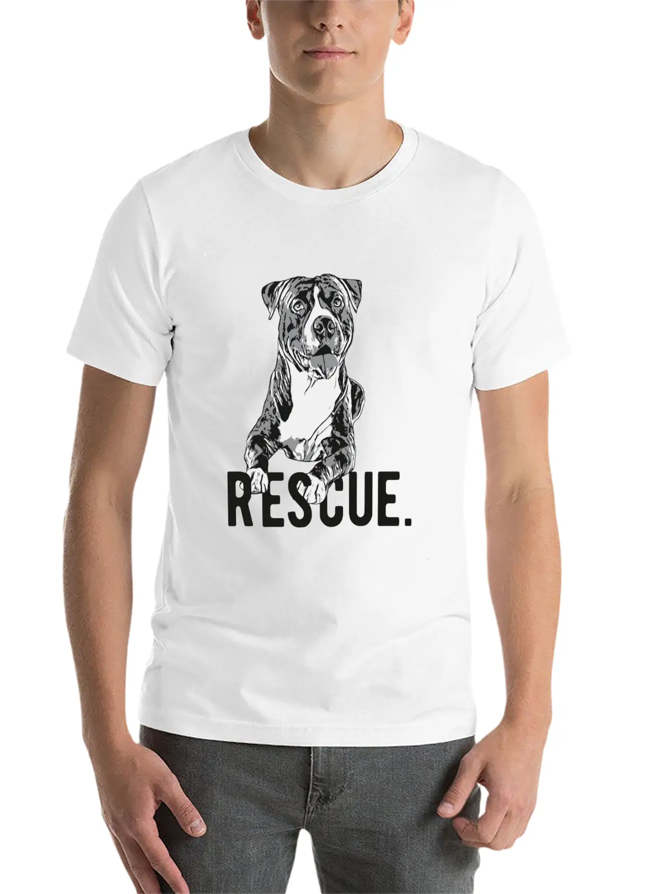 Rescue Pitbull Drawing Dog Mom Adopt Don'T Shop Ma Unisex Casual T-Shirt – Clean Design For Daily Comfort