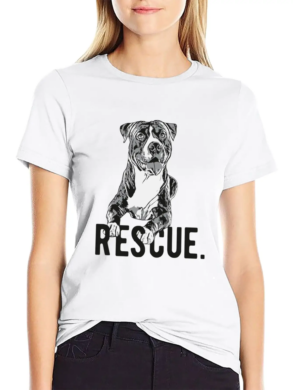 Rescue Pitbull Drawing Dog Mom Adopt Don'T Shop Ma Unisex Casual T-Shirt – Clean Design For Daily Comfort