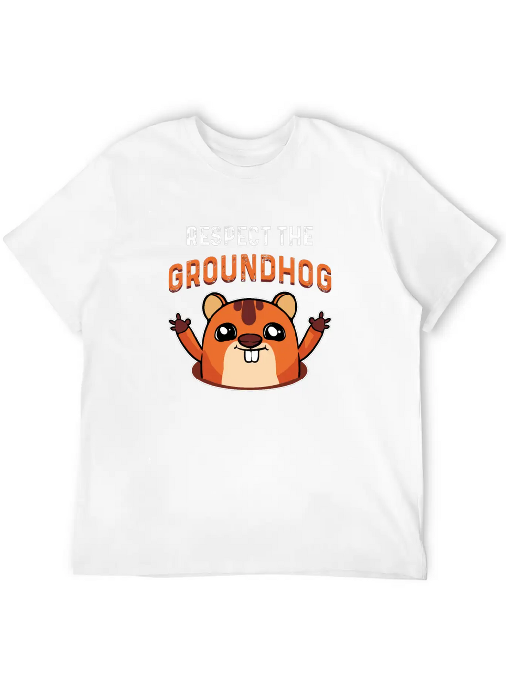 Respect The Groundhog Shadow Animal Woodchuck USA Unisex Short Sleeve Soft Cotton T-Shirt – Casual Everyday Wear