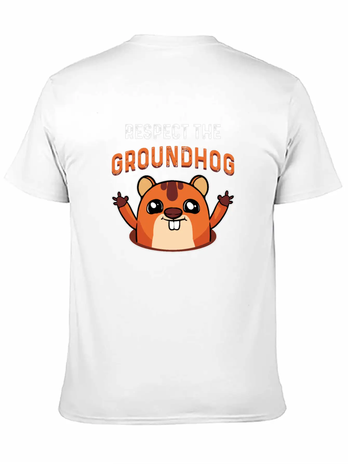 Respect The Groundhog Shadow Animal Woodchuck USA Unisex Short Sleeve Soft Cotton T-Shirt – Casual Everyday Wear