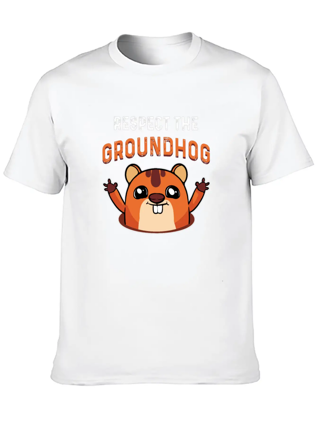 Respect The Groundhog Shadow Animal Woodchuck USA Unisex Short Sleeve Soft Cotton T-Shirt – Casual Everyday Wear