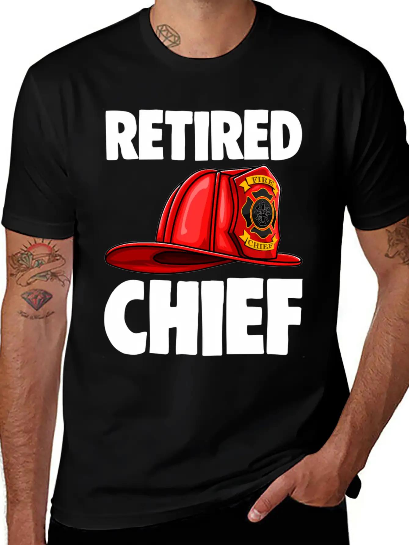 Retired Fire Chief Fire Fighters Love Unisex Short Sleeve Soft Cotton T-Shirt – Casual Everyday Wear