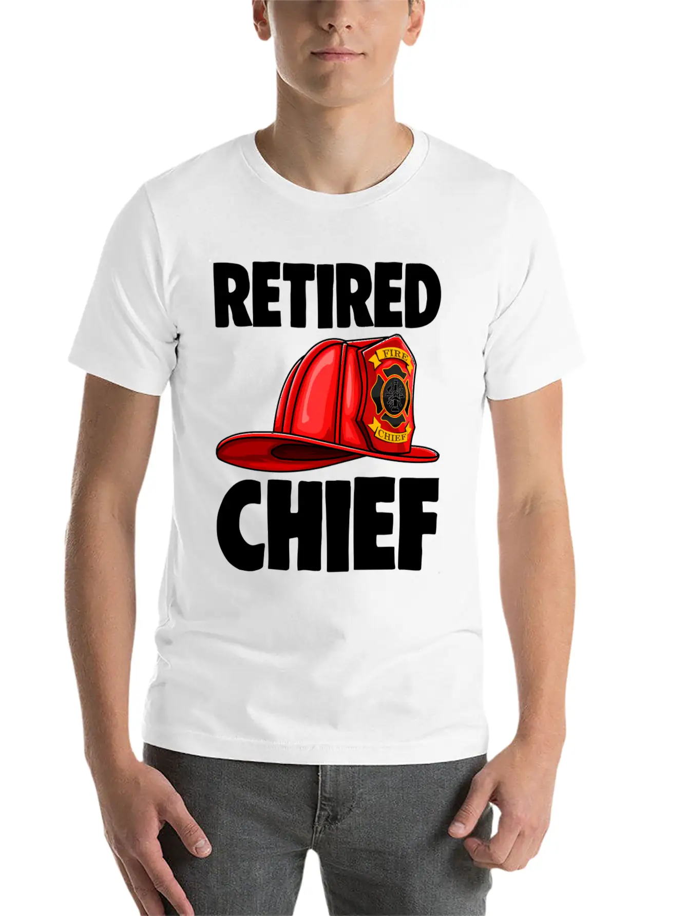 Retired Fire Chief Fire Fighters Love Unisex Short Sleeve Soft Cotton T-Shirt – Casual Everyday Wear