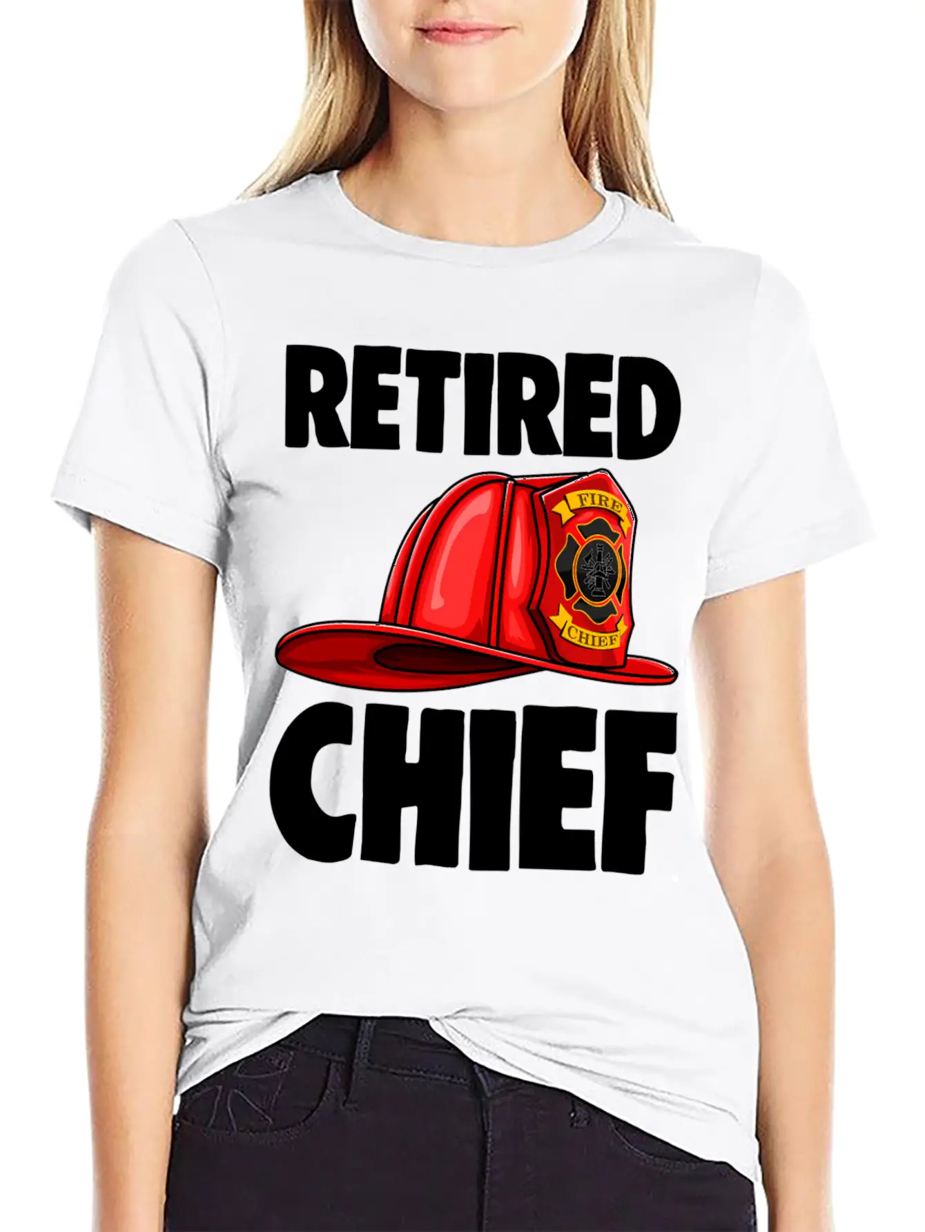 Retired Fire Chief Fire Fighters Love Unisex Short Sleeve Soft Cotton T-Shirt – Casual Everyday Wear