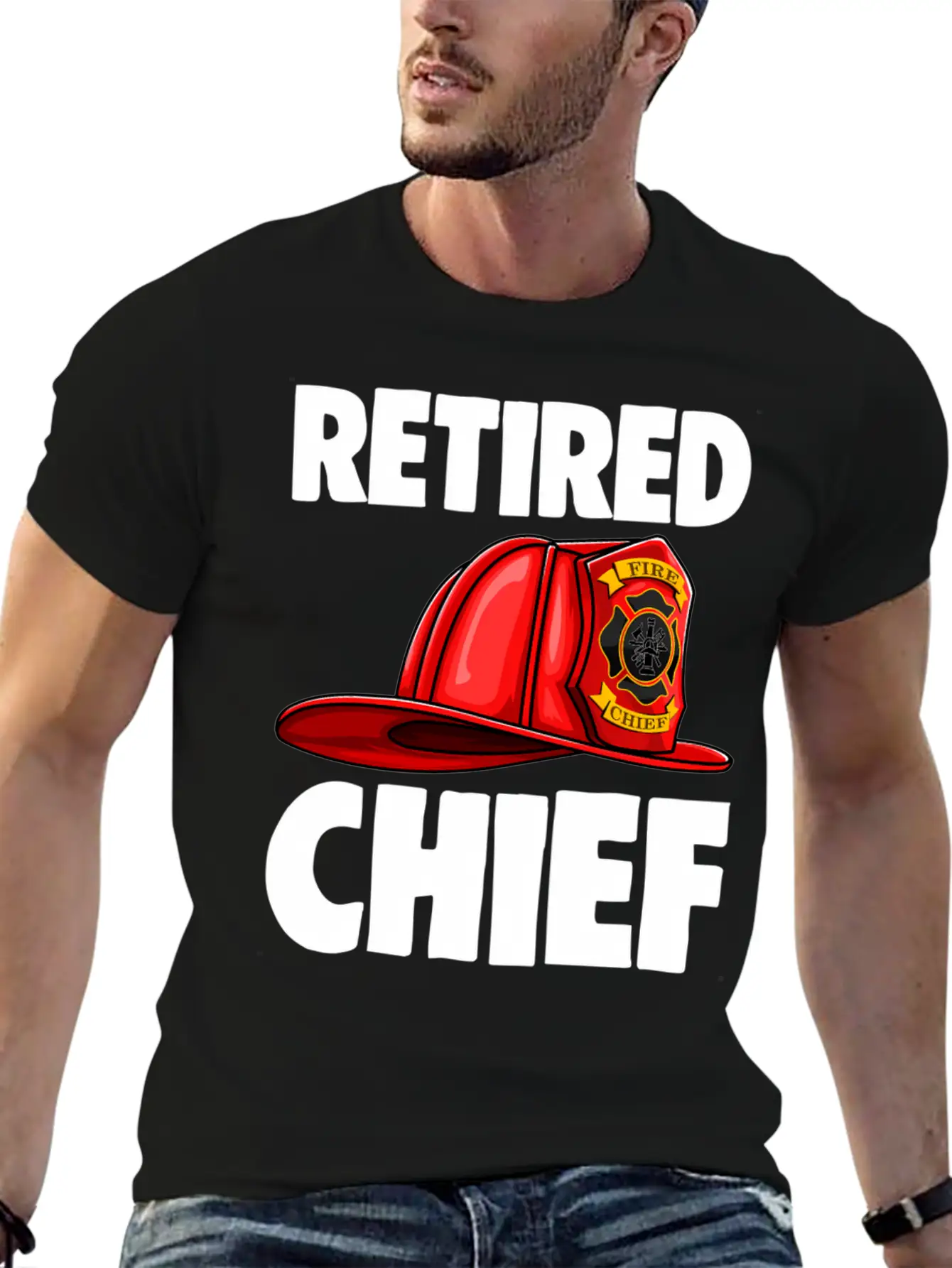 Retired Fire Chief Fire Fighters Love Unisex Short Sleeve Soft Cotton T-Shirt – Casual Everyday Wear