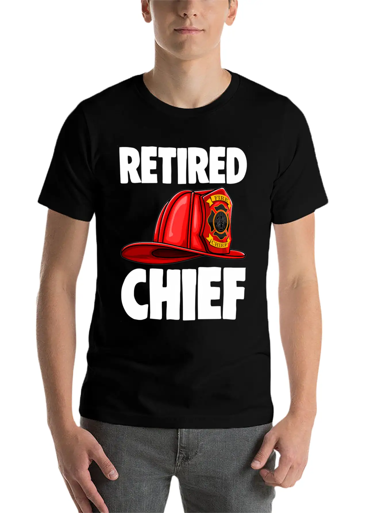 Retired Fire Chief Fire Fighters Love Unisex Short Sleeve Soft Cotton T-Shirt – Casual Everyday Wear