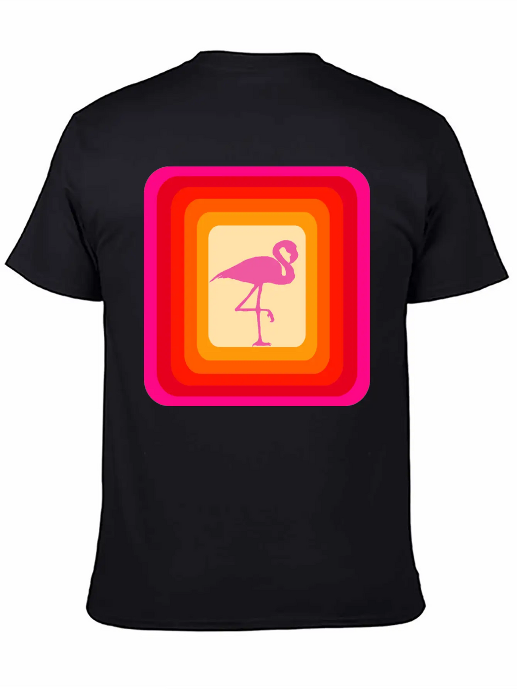 Reto Style Flamingo Unisex Short Sleeve Soft Cotton T-Shirt – Casual Everyday Wear