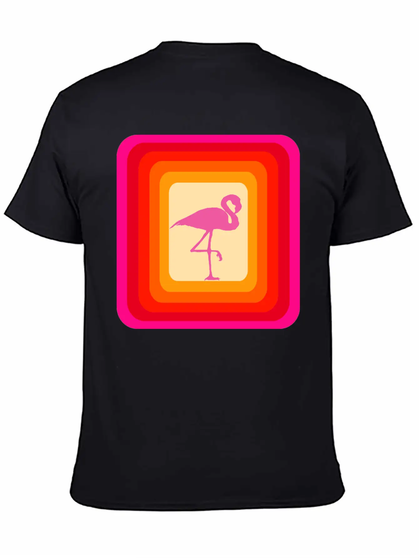 Reto Style Flamingo Unisex Short Sleeve Soft Cotton T-Shirt – Casual Everyday Wear