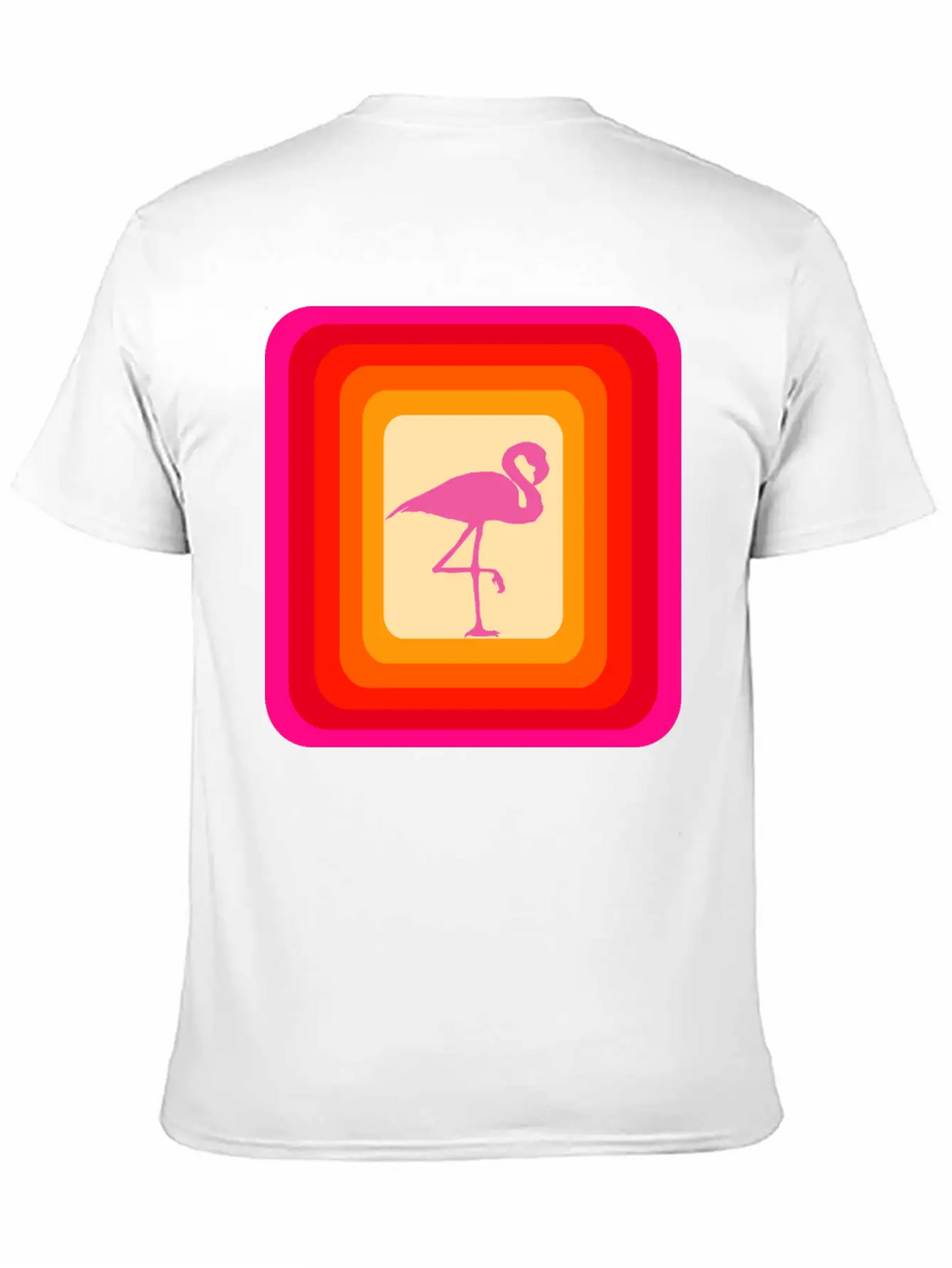 Reto Style Flamingo Unisex Short Sleeve Soft Cotton T-Shirt – Casual Everyday Wear