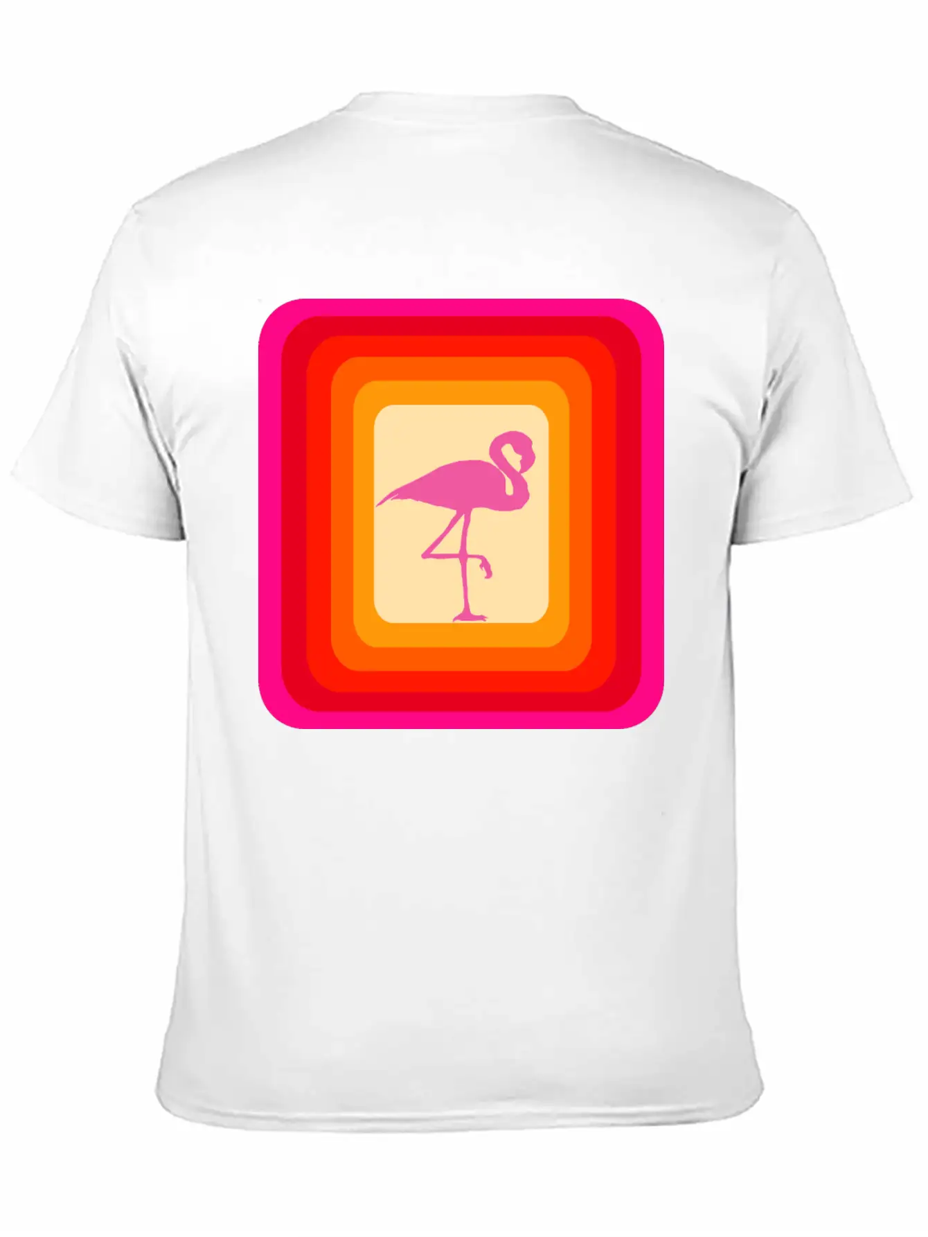 Reto Style Flamingo Unisex Short Sleeve Soft Cotton T-Shirt – Casual Everyday Wear