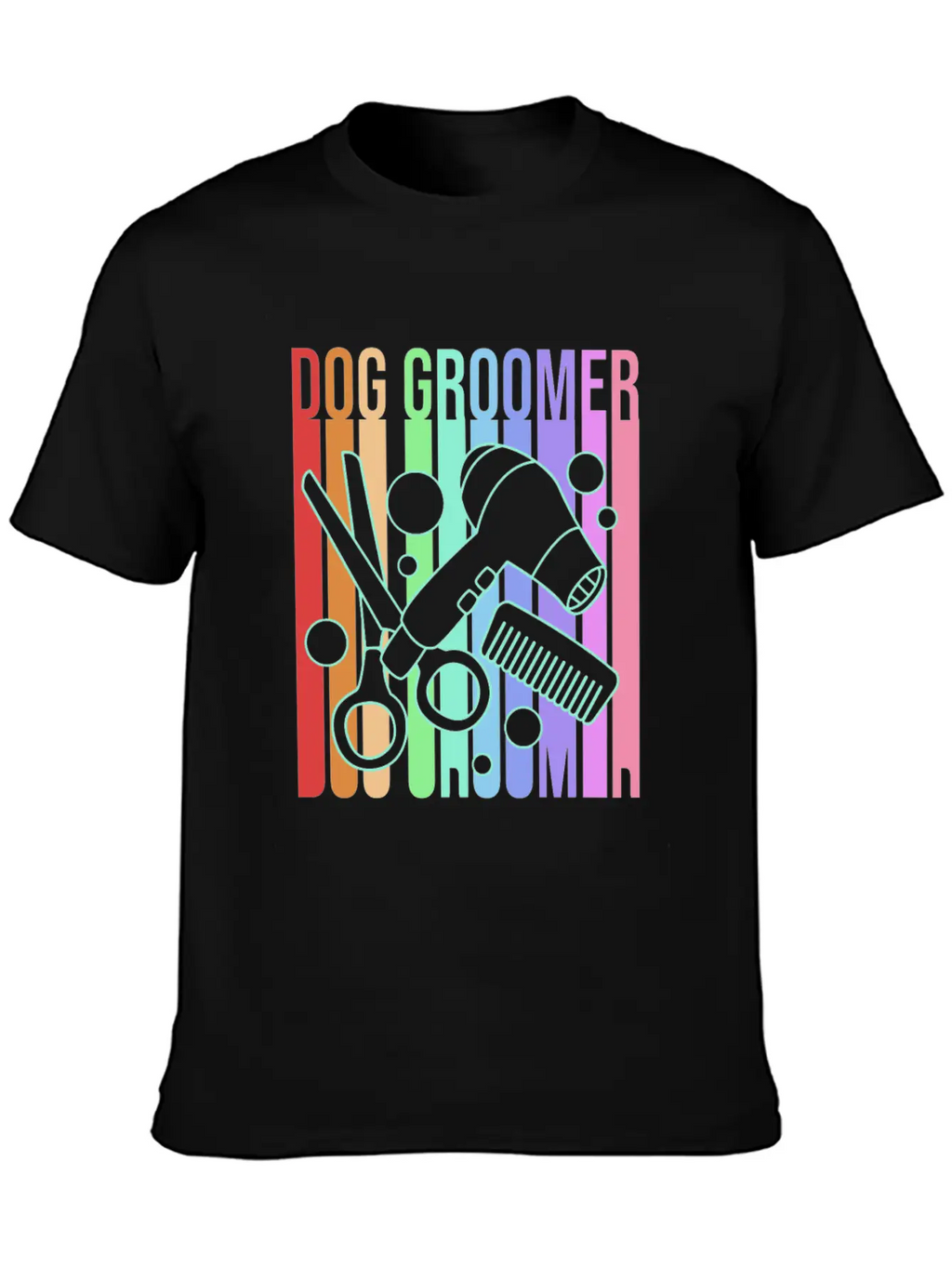 Retro 80s Pet Grooming Dog Groomer Classic Fit Graphic Tee For Daily Comfort – Unisex Cotton Shirt