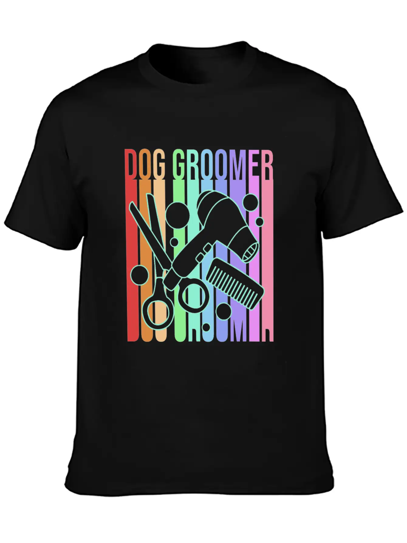 Retro 80s Pet Grooming Dog Groomer Classic Fit Graphic Tee For Daily Comfort – Unisex Cotton Shirt