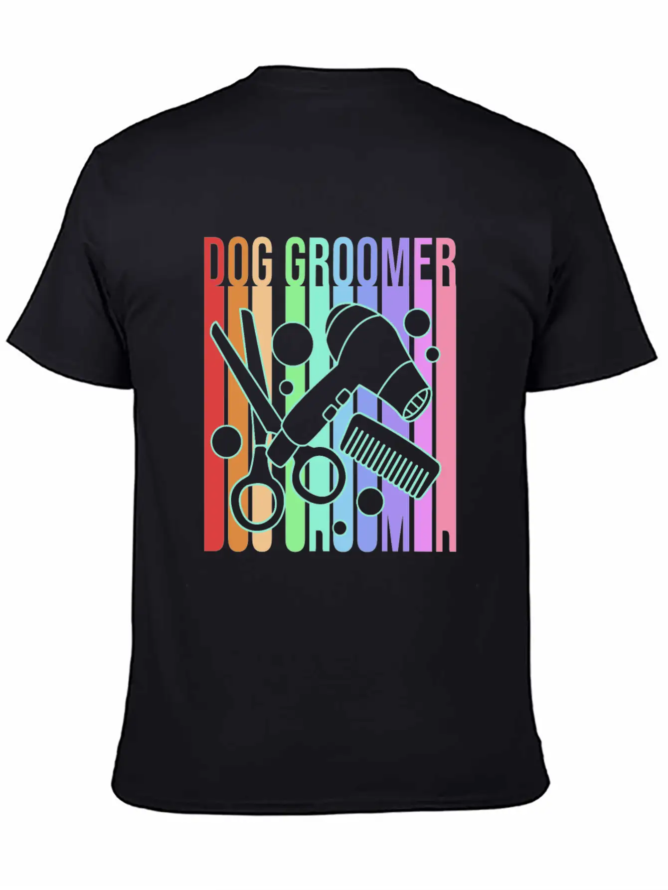 Retro 80s Pet Grooming Dog Groomer Classic Fit Graphic Tee For Daily Comfort – Unisex Cotton Shirt