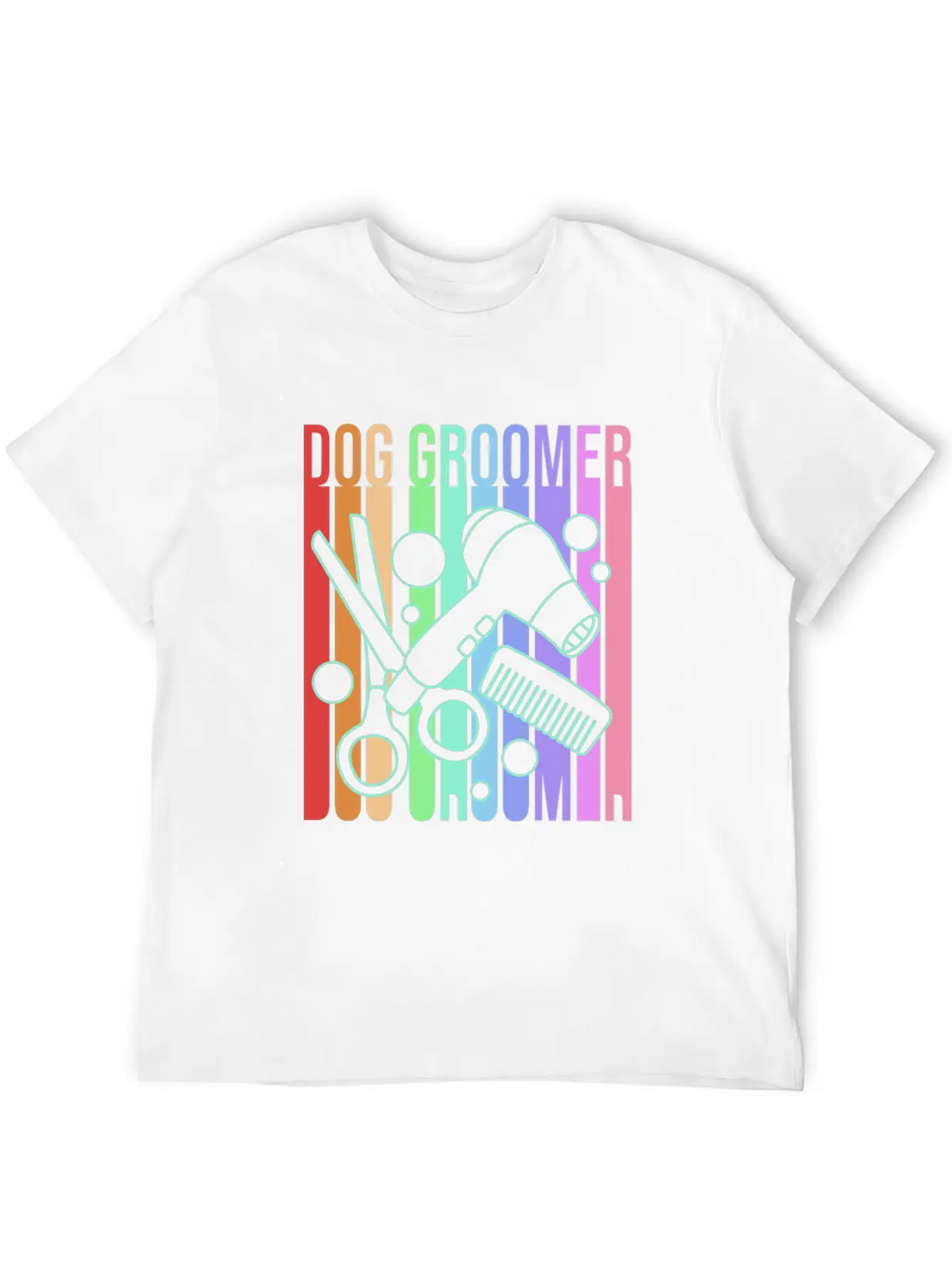 Retro 80s Pet Grooming Dog Groomer Classic Fit Graphic Tee For Daily Comfort – Unisex Cotton Shirt