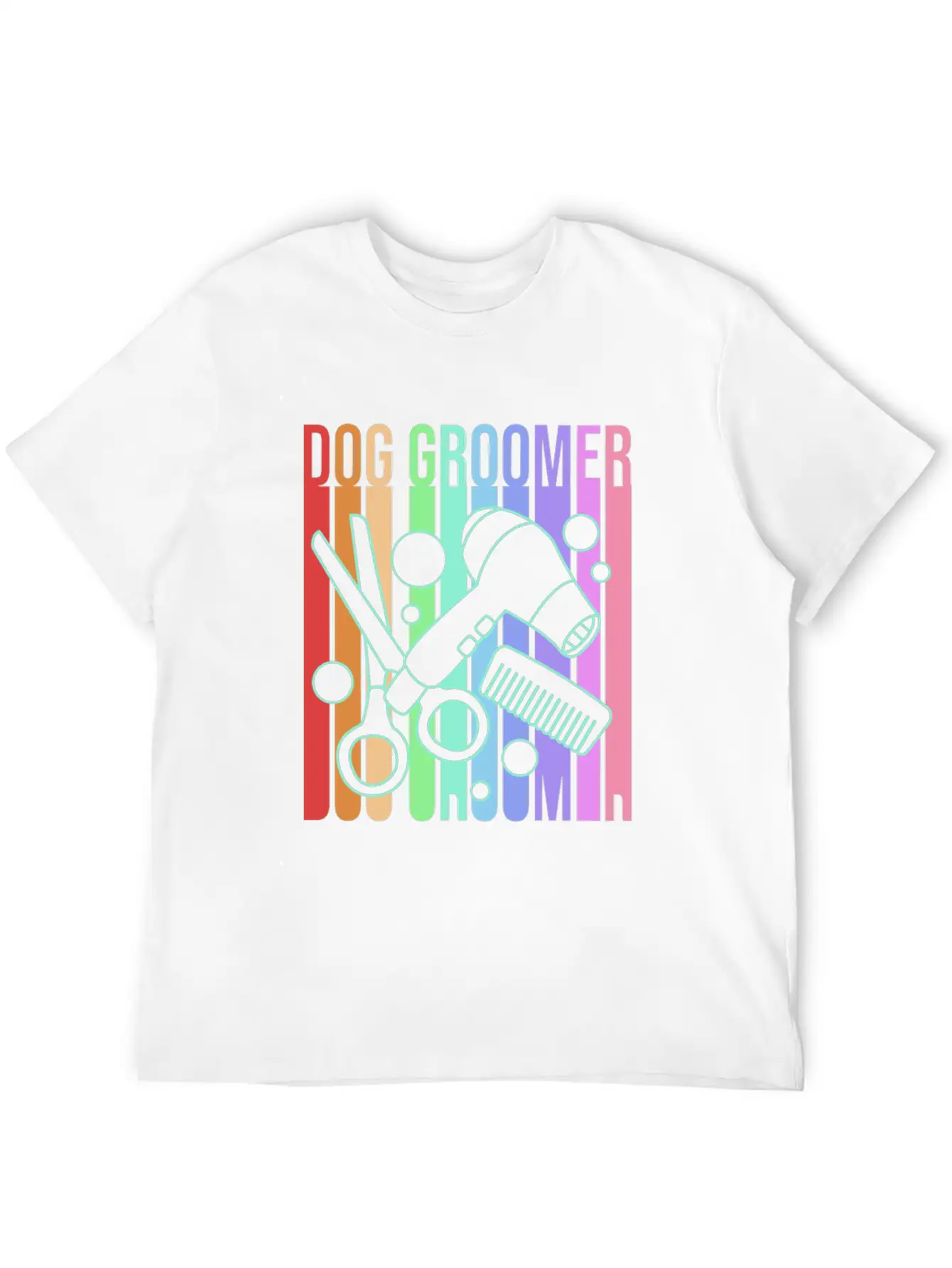 Retro 80s Pet Grooming Dog Groomer Classic Fit Graphic Tee For Daily Comfort – Unisex Cotton Shirt