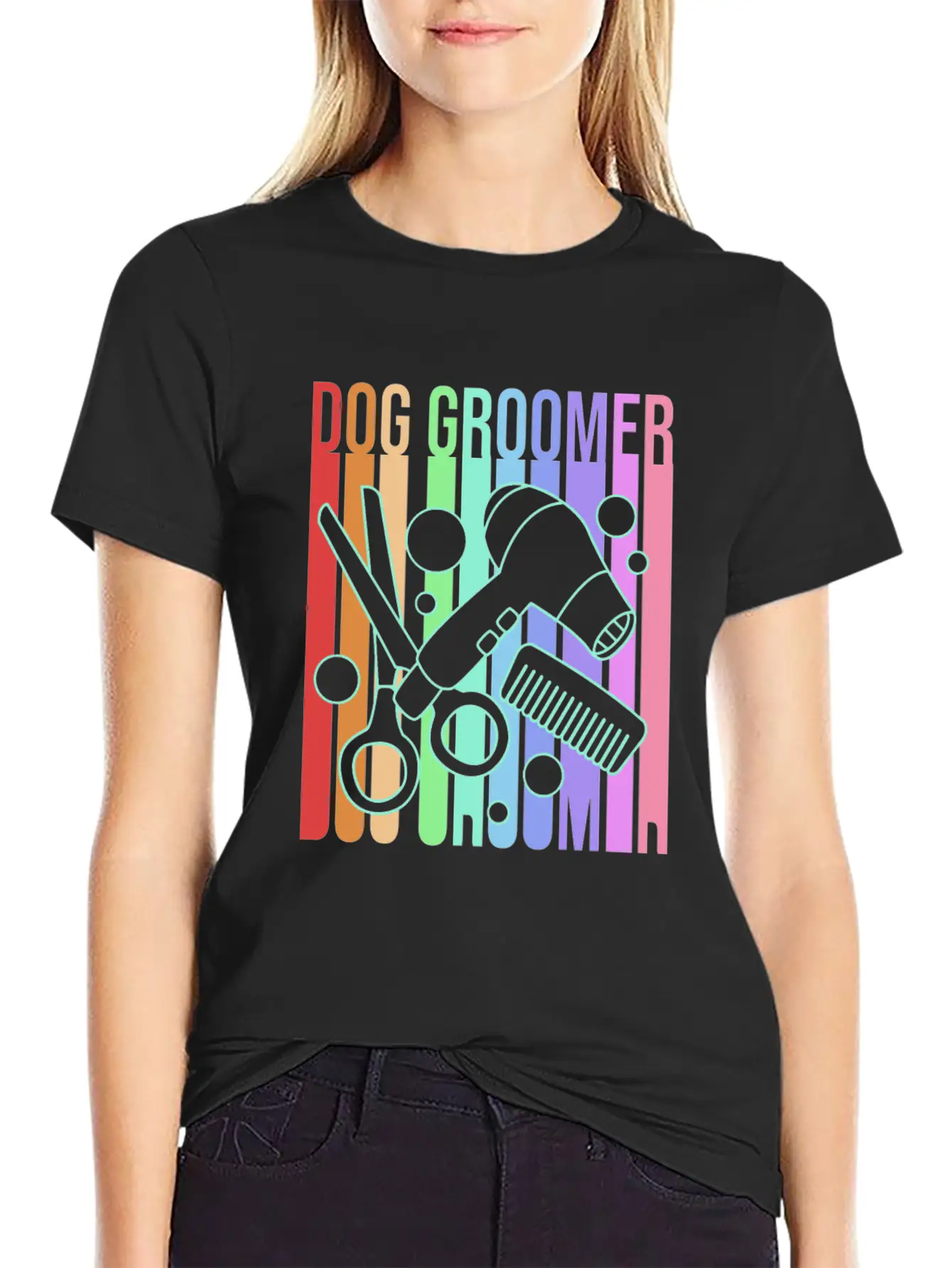 Retro 80s Pet Grooming Dog Groomer Classic Fit Graphic Tee For Daily Comfort – Unisex Cotton Shirt