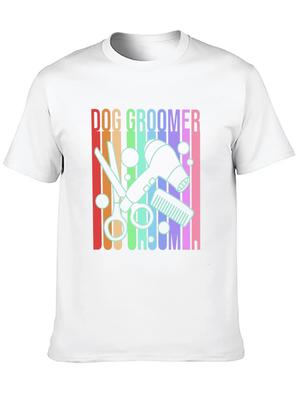 Retro 80s Pet Grooming Dog Groomer Classic Fit Graphic Tee For Daily Comfort – Unisex Cotton Shirt