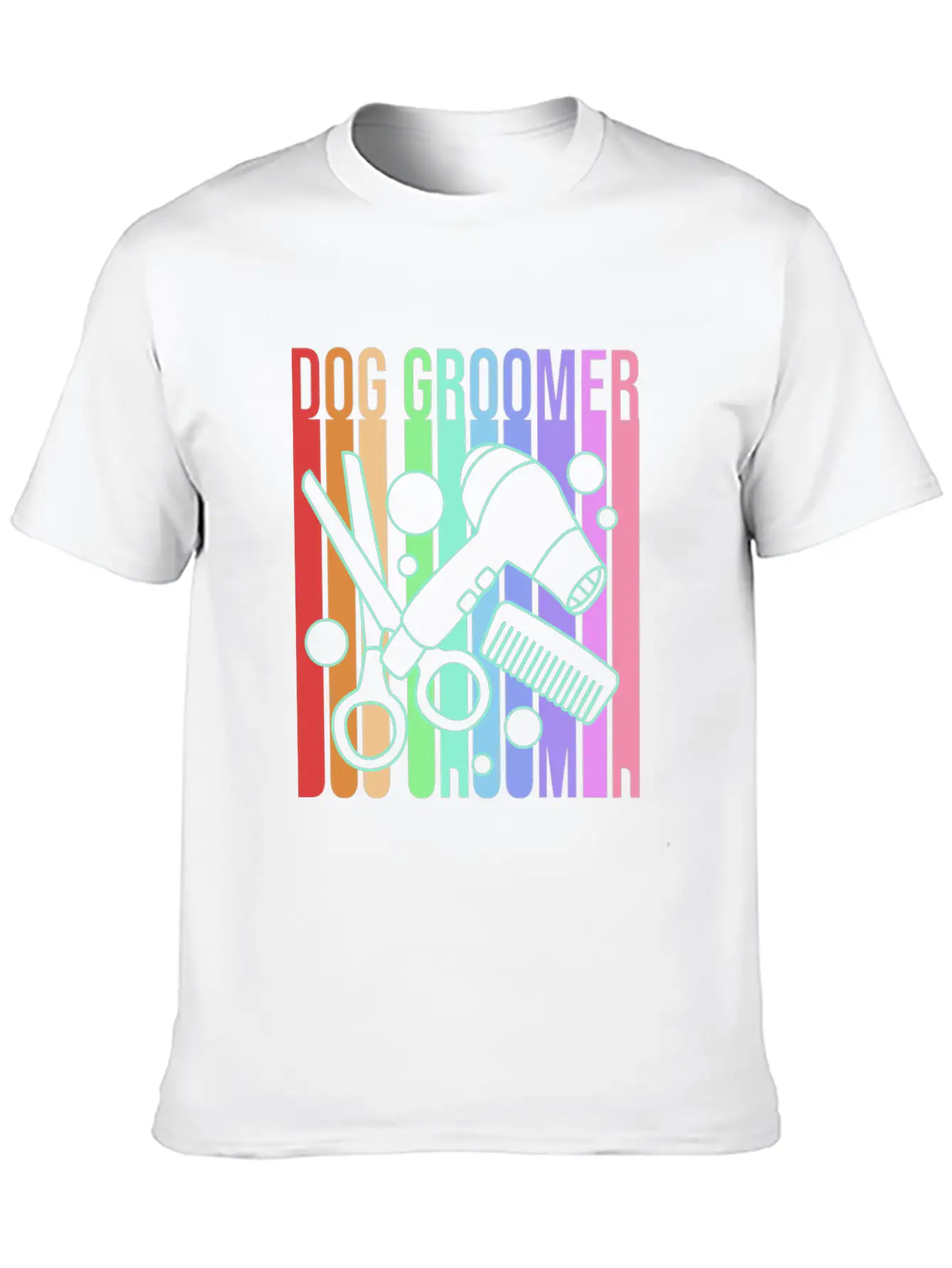 Retro 80s Pet Grooming Dog Groomer Classic Fit Graphic Tee For Daily Comfort – Unisex Cotton Shirt
