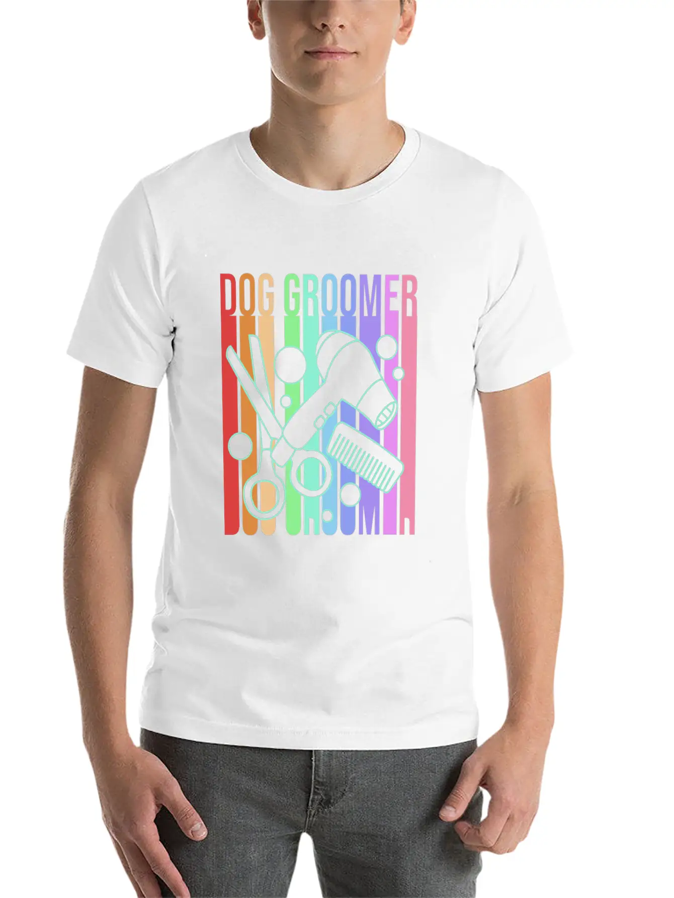 Retro 80s Pet Grooming Dog Groomer Classic Fit Graphic Tee For Daily Comfort – Unisex Cotton Shirt