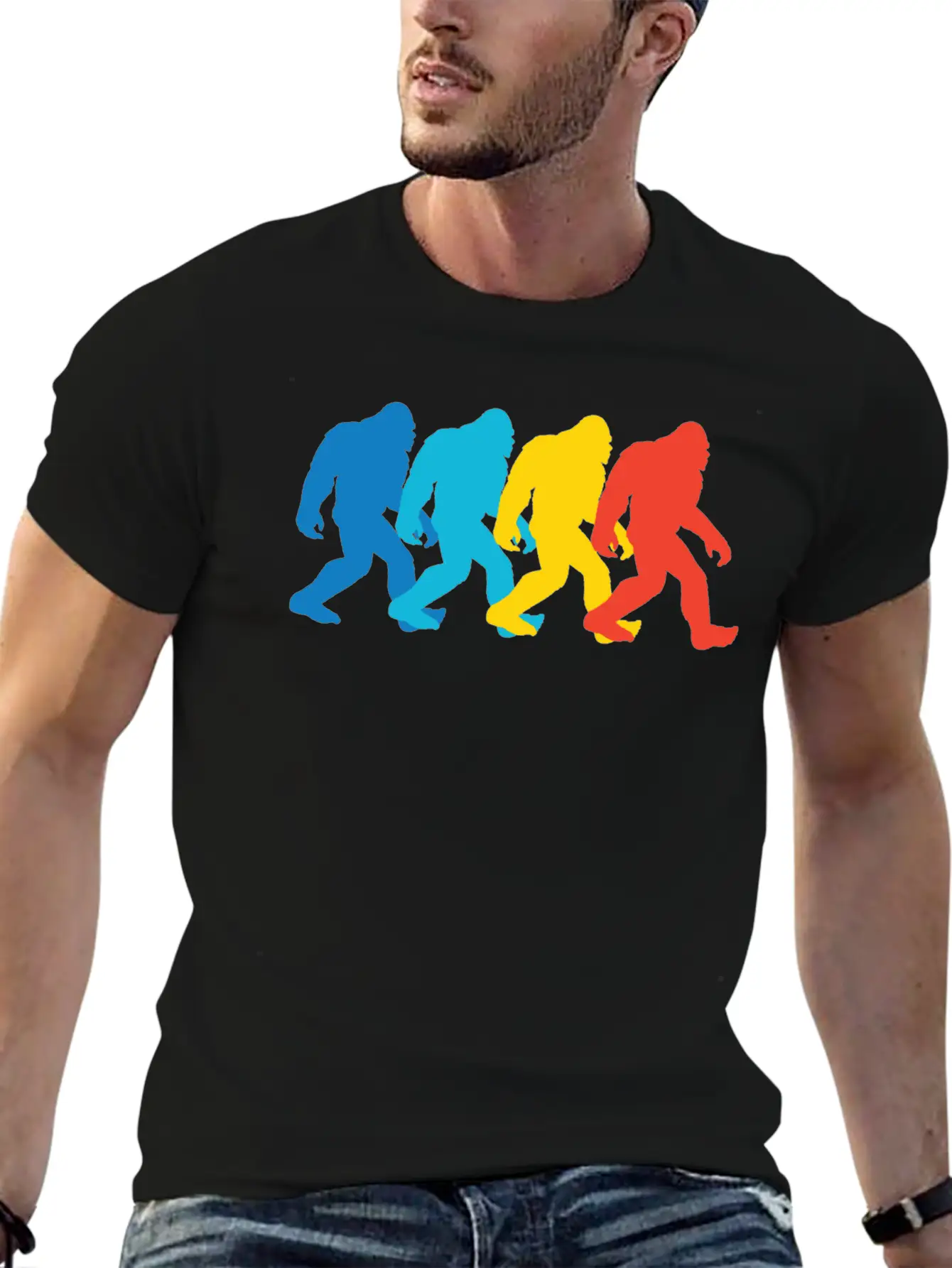 Retro Bigfoot Pop Art Unisex Casual T-Shirt – Clean Design For Daily Comfort