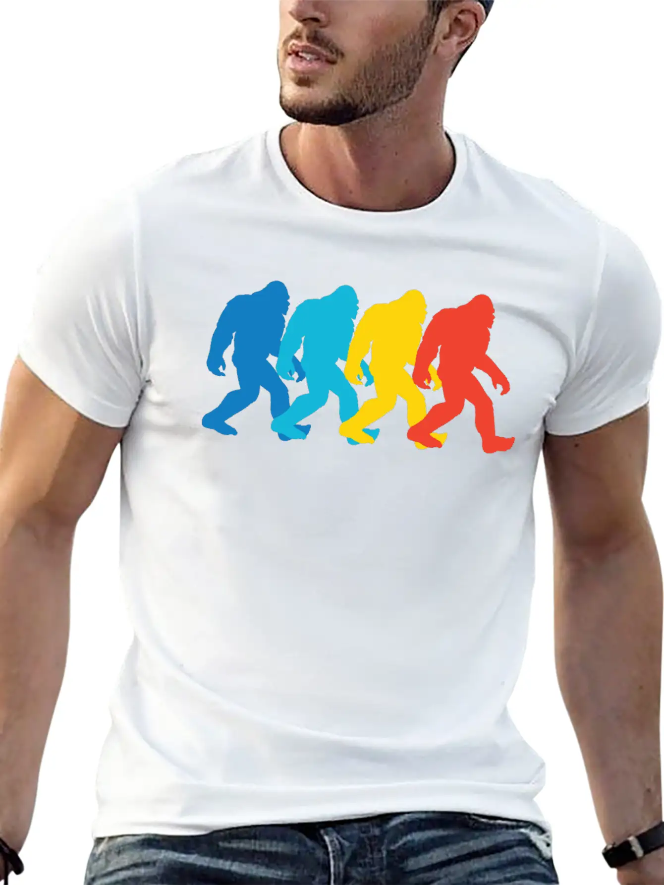 Retro Bigfoot Pop Art Unisex Casual T-Shirt – Clean Design For Daily Comfort