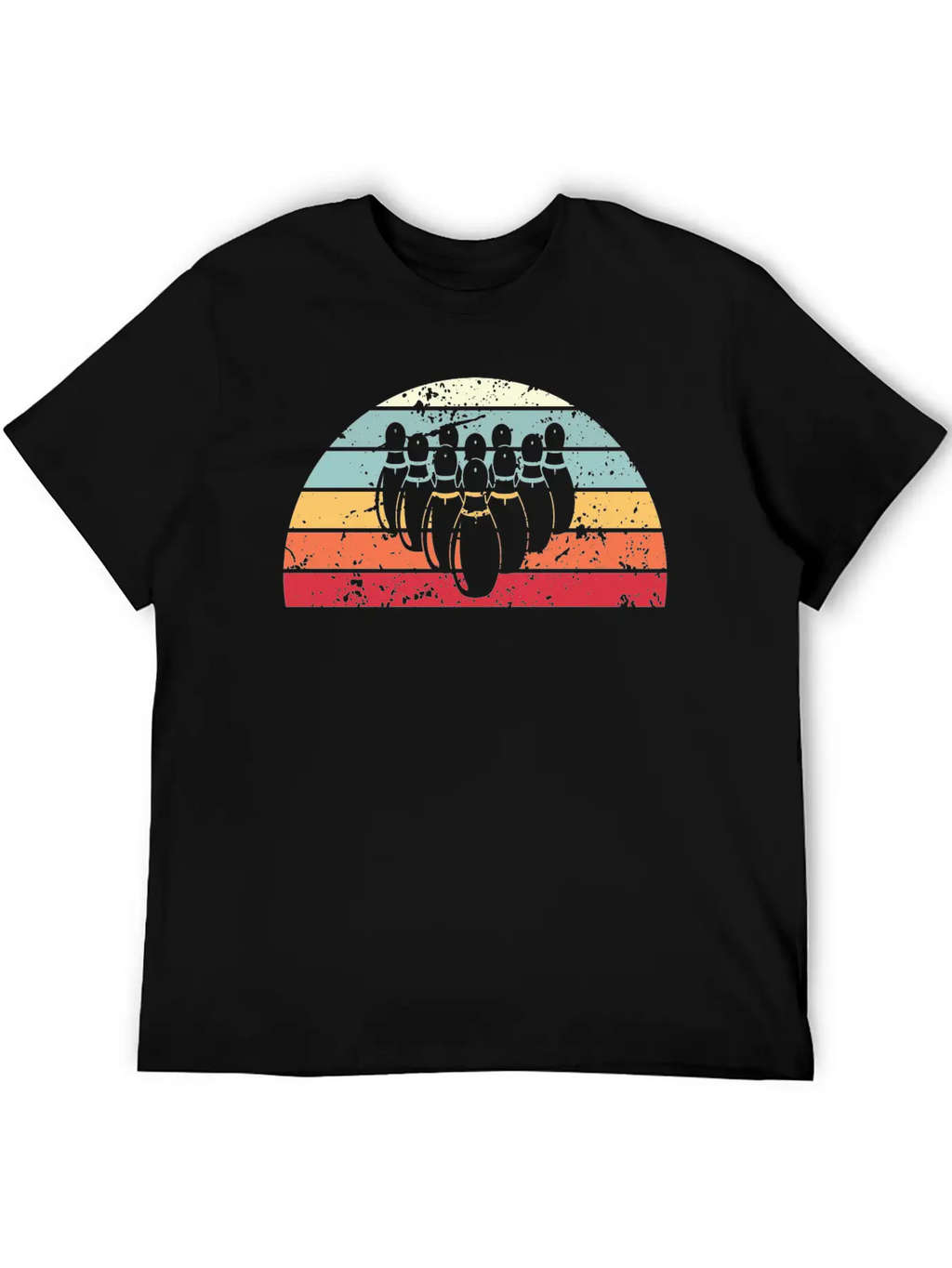Retro Bowling Sunset Vintage Bowl Sunrise Stylish Everyday T-Shirt – Unisex Basic Cotton Tee