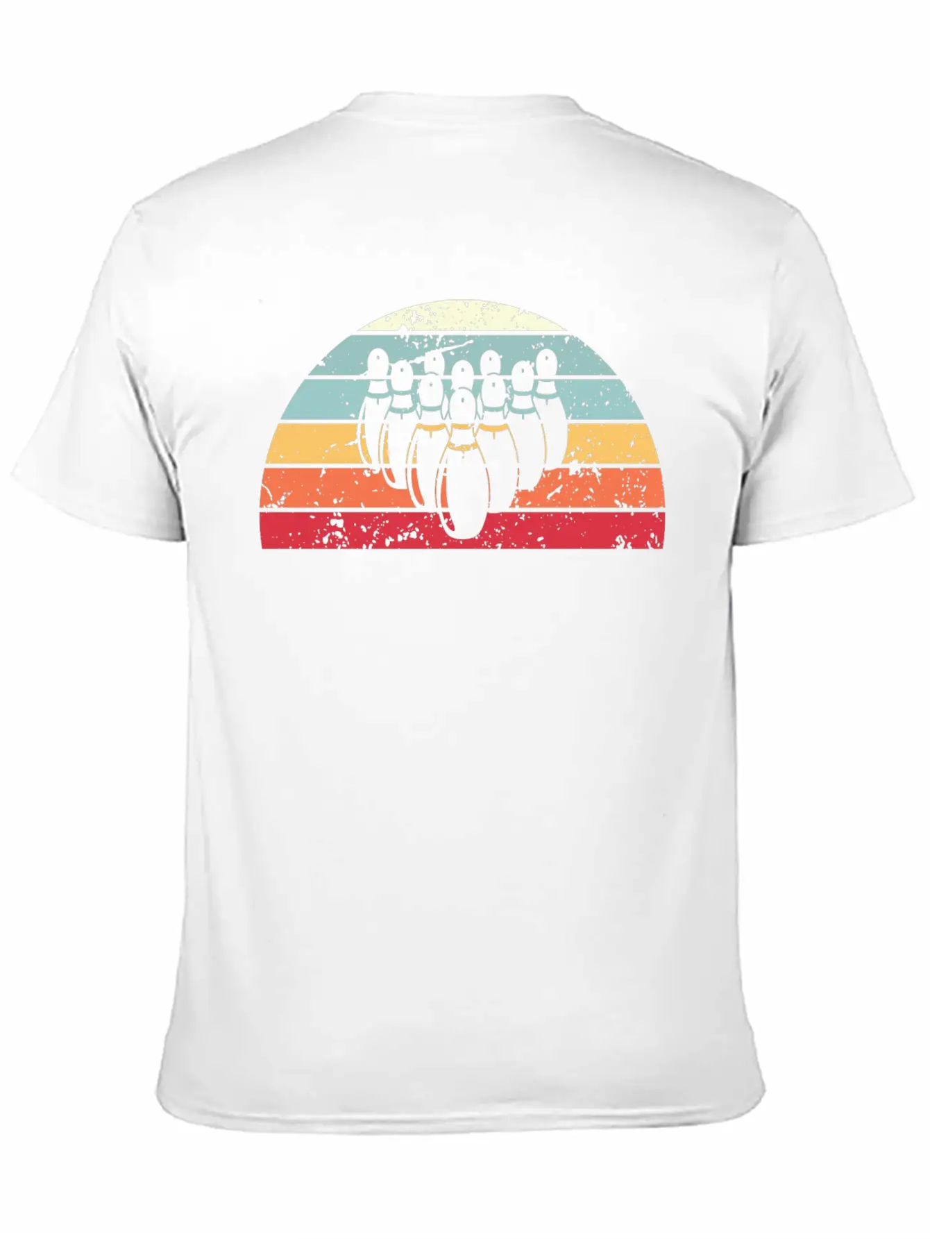 Retro Bowling Sunset Vintage Bowl Sunrise Stylish Everyday T-Shirt – Unisex Basic Cotton Tee