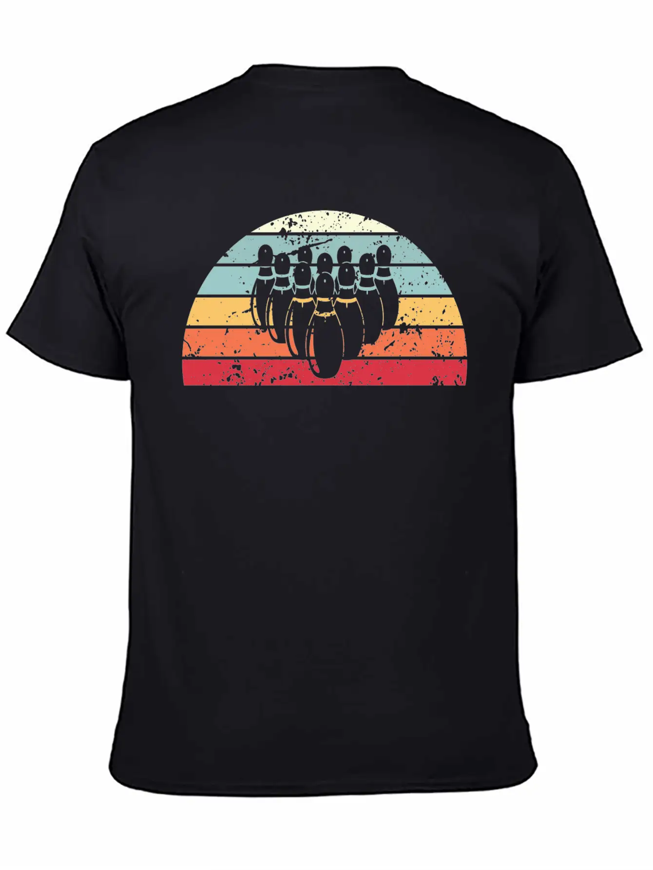 Retro Bowling Sunset Vintage Bowl Sunrise Stylish Everyday T-Shirt – Unisex Basic Cotton Tee