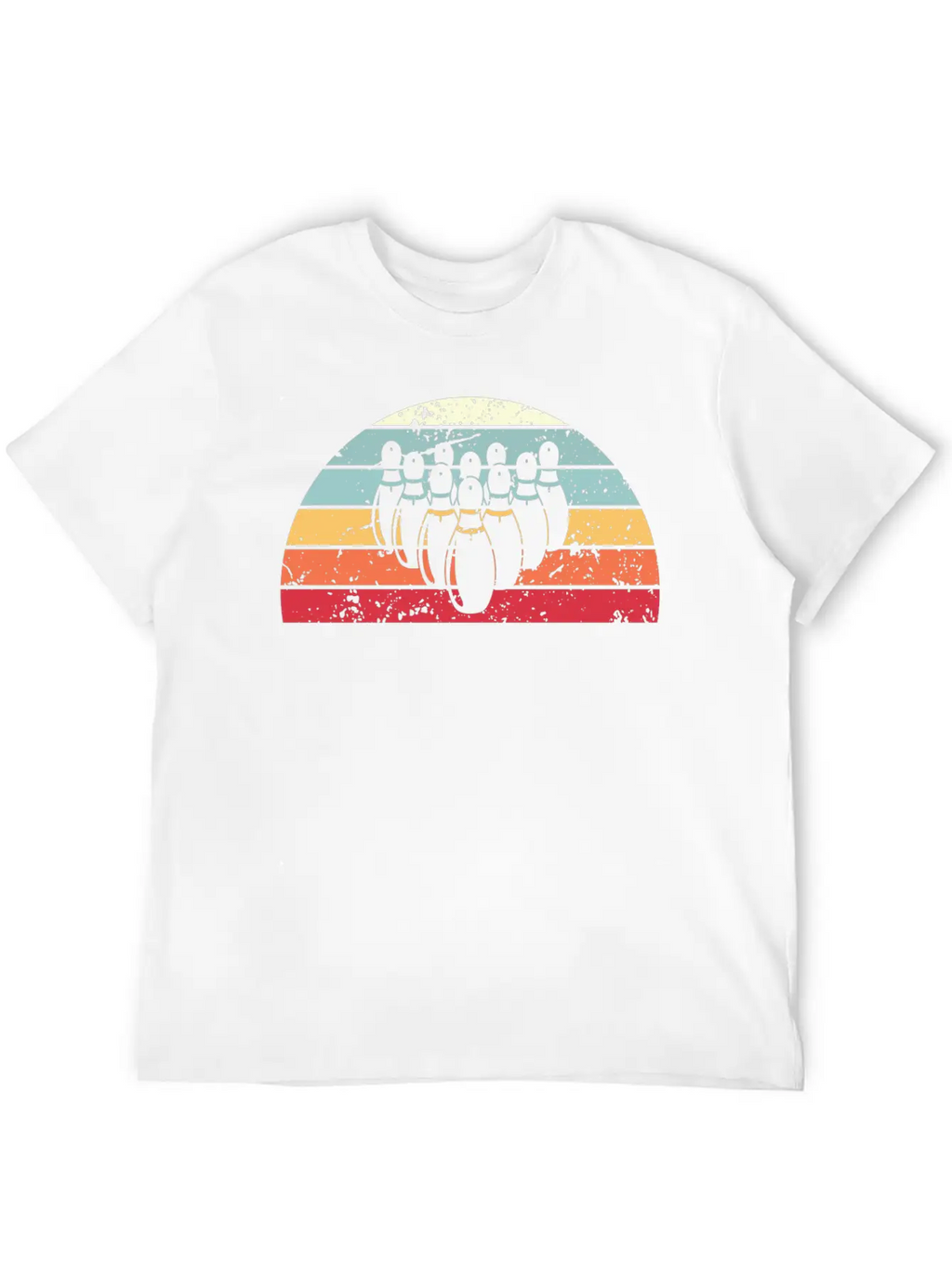Retro Bowling Sunset Vintage Bowl Sunrise Stylish Everyday T-Shirt – Unisex Basic Cotton Tee