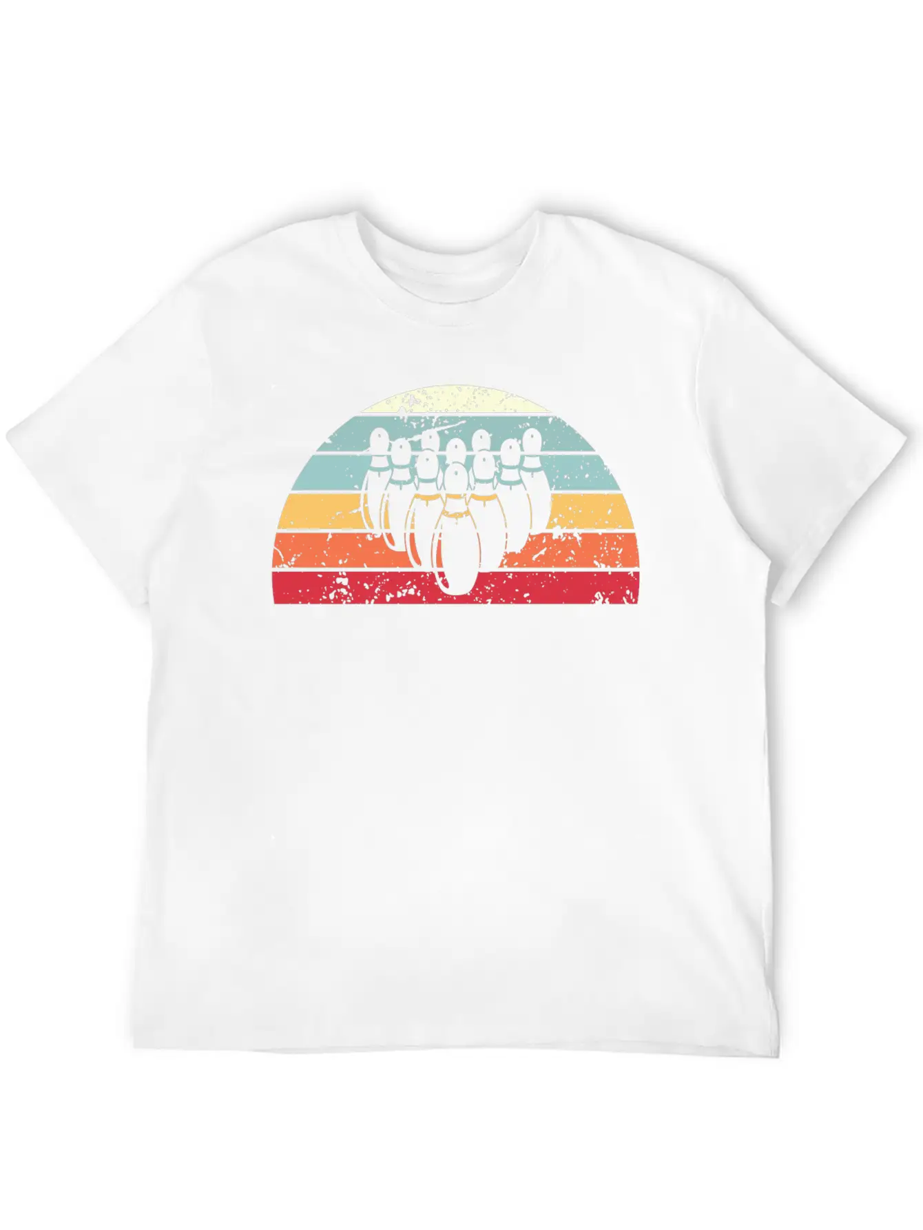 Retro Bowling Sunset Vintage Bowl Sunrise Stylish Everyday T-Shirt – Unisex Basic Cotton Tee